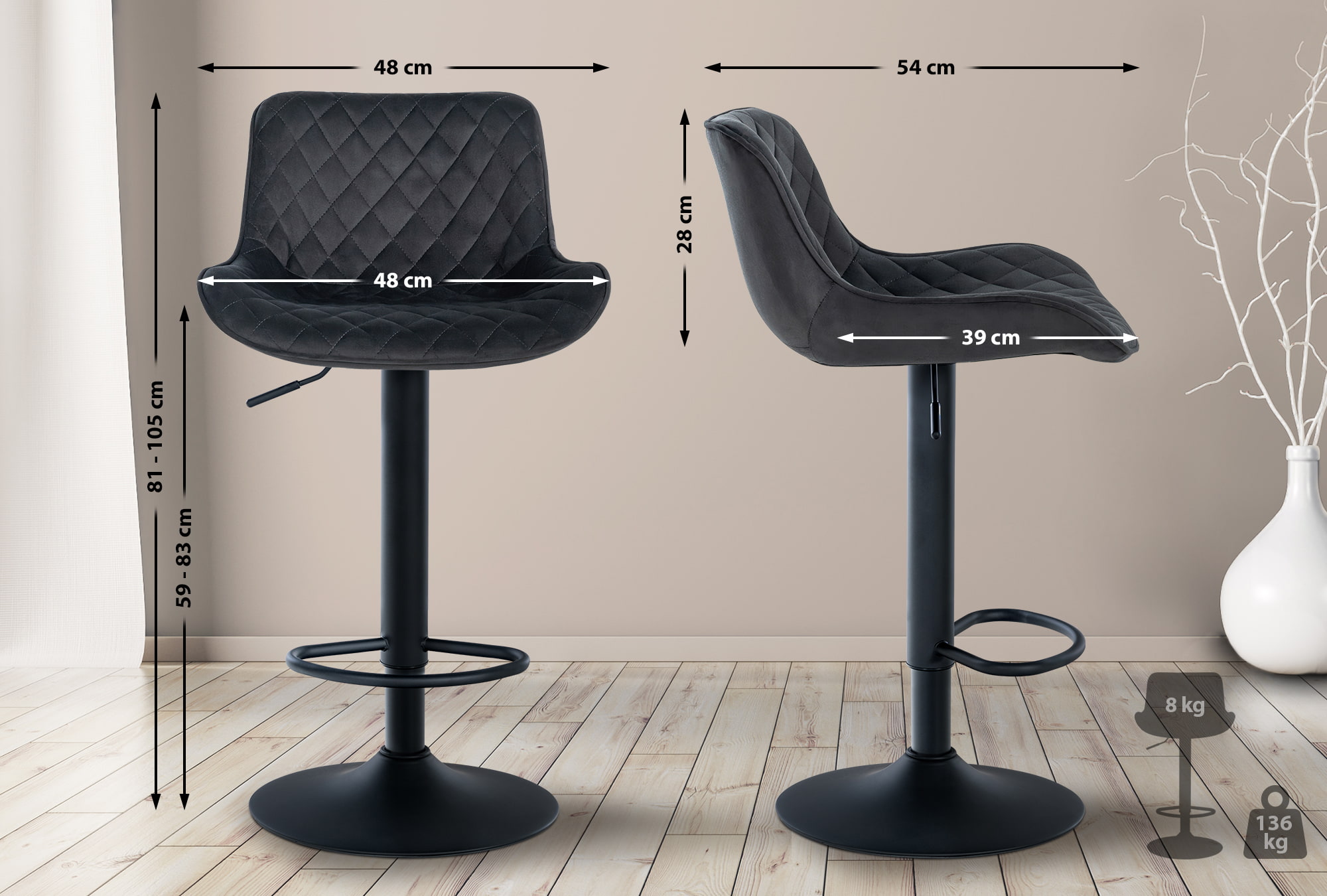 Barhocker Minosa Samt