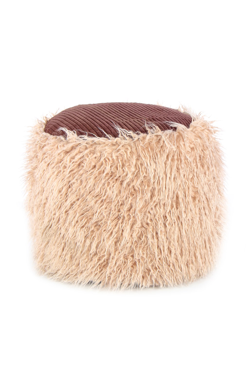 Pouf Fellpouf Bobtail 125 Beige / Braun