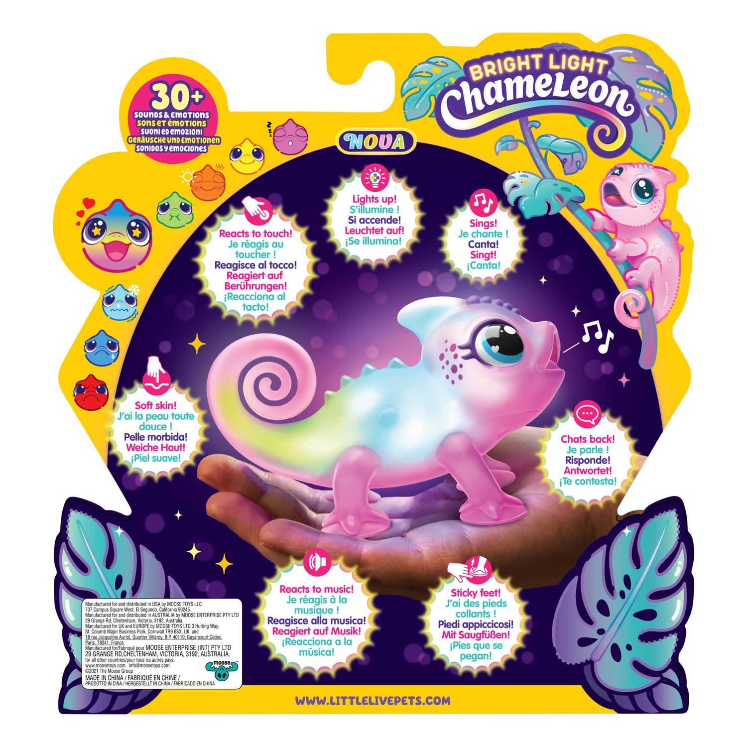 Moose Toys Plüschfiguren Little Live Pets – Leuchtendes Chamäleon Nova