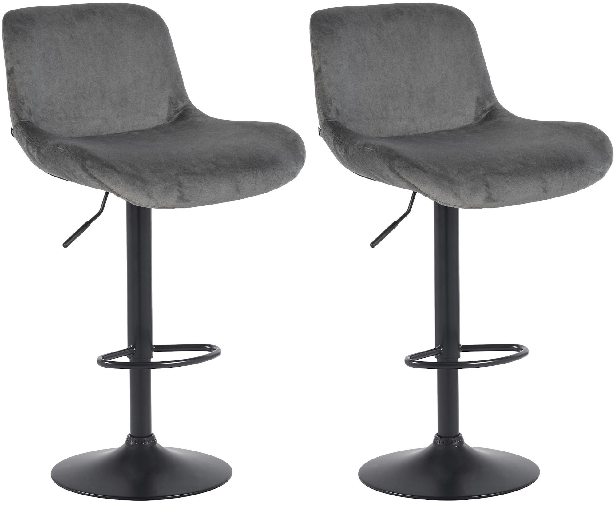2er Set Barhocker Solon Schwarz Samt