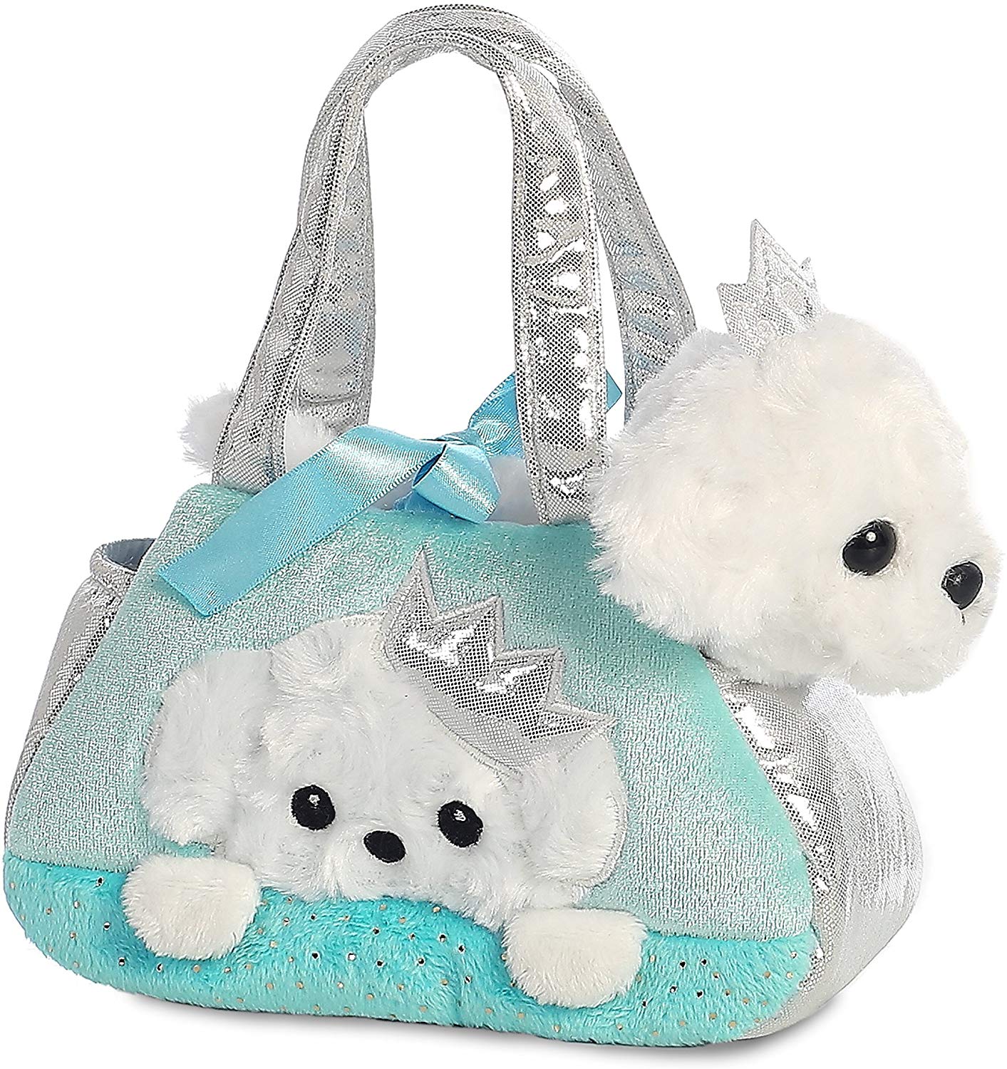 Aurora Plüschfiguren Fancy Peek-a-Boo Prinzessinen Welpe in einer Tragetasche ca. 21 cm - Plüschfigur