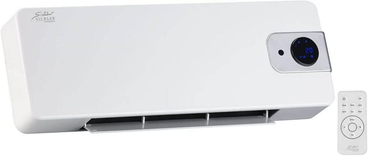 Sichler Keramik Wandheizlüfter LV-820.w ZX-7108 mit digitalem Thermostat, Oszillation, 2.000 W