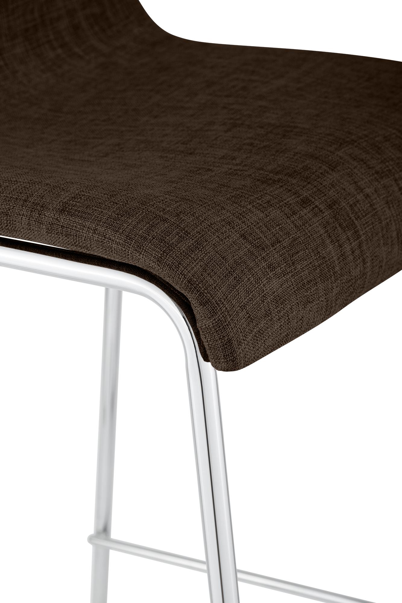 Barhocker Hoover Stoff 4-Fuß Gestell Chrom