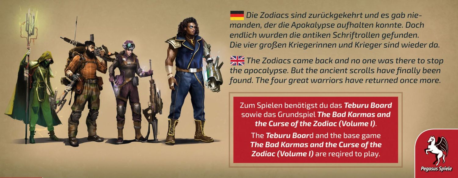 Pegasus Brettspiele & Gesellschaftsspiele Teburu: The Bad Karmas and the Curse of the Zodiac: The Zodiac Apocalypse Heroes [Erweiterung] – Expertenspiel