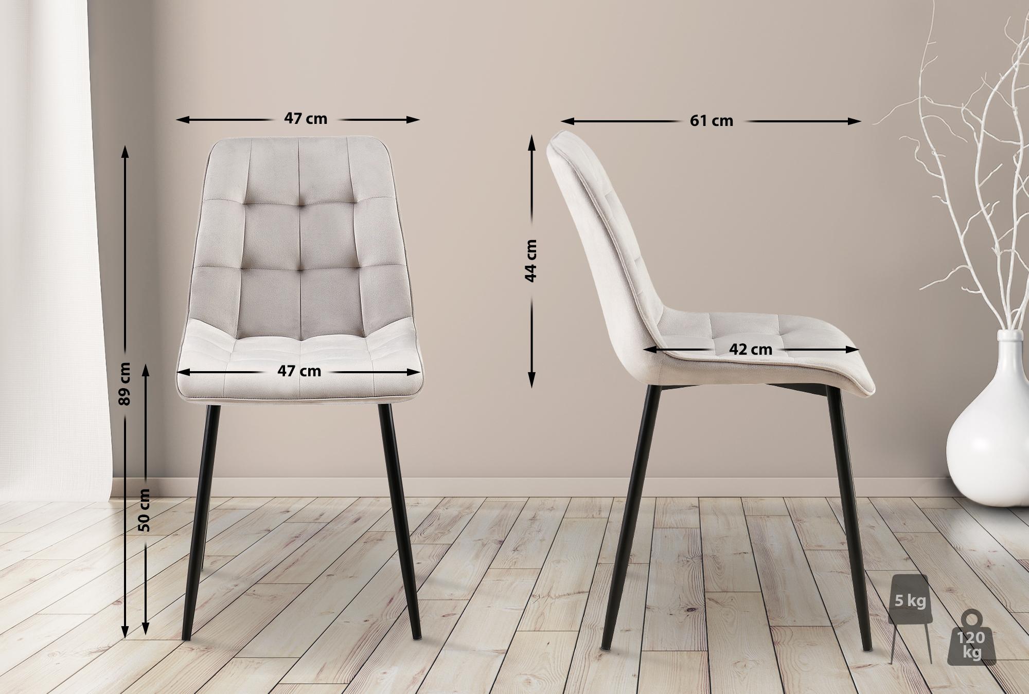 2er Set Esszimmerstuhl Gifford Samt