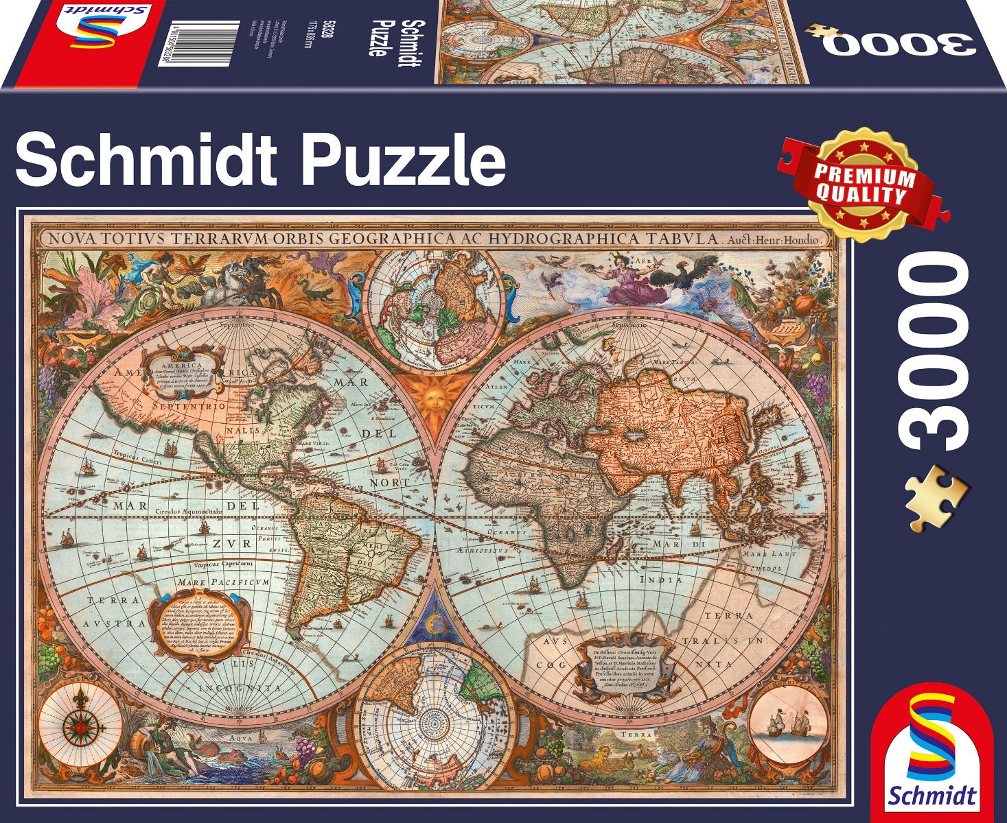 Schmidt Spiele GmbH Puzzles Antike Weltkarte - 3000 Teile Puzzle