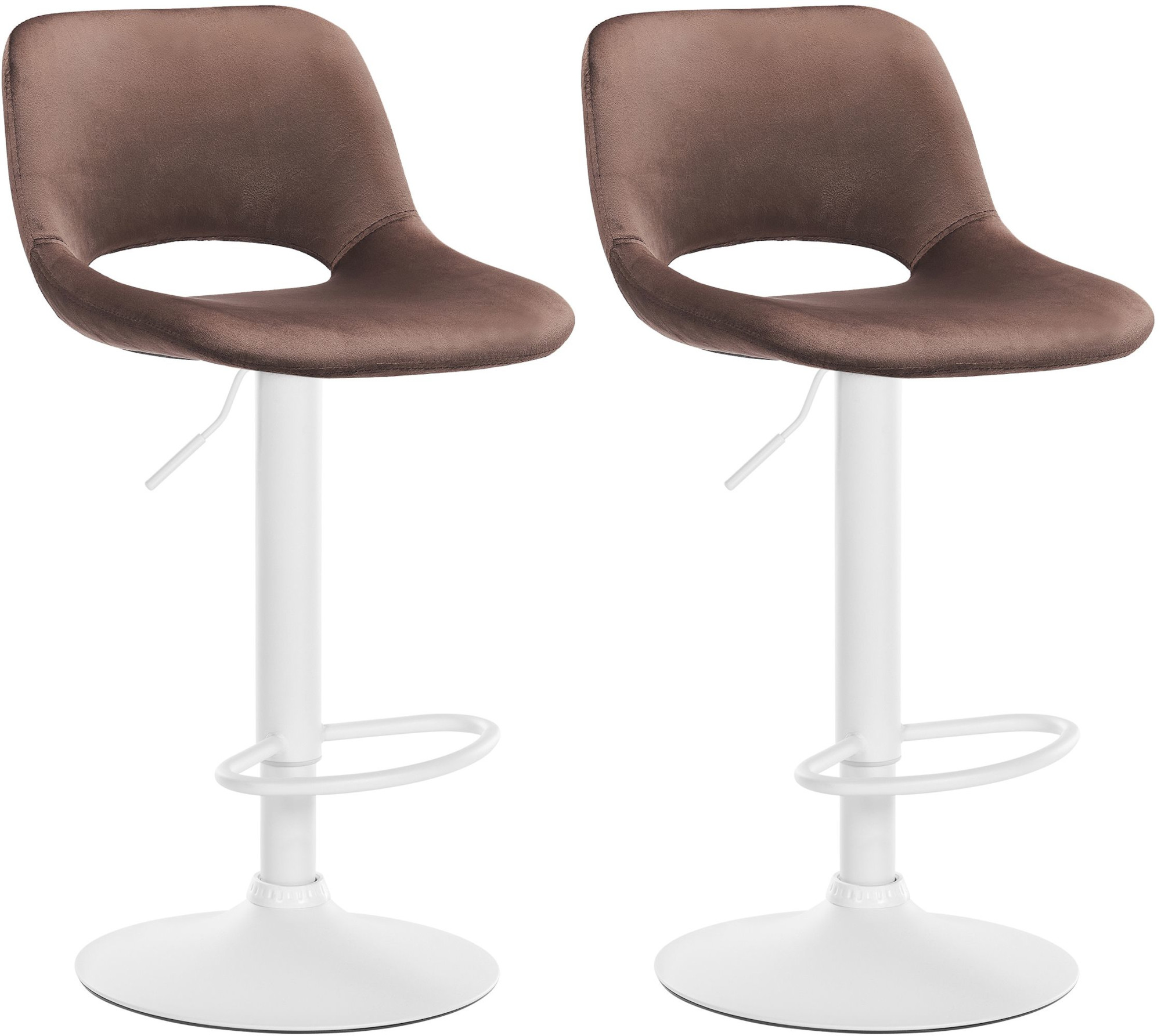 2er Set Barhocker Camden Samt weiß