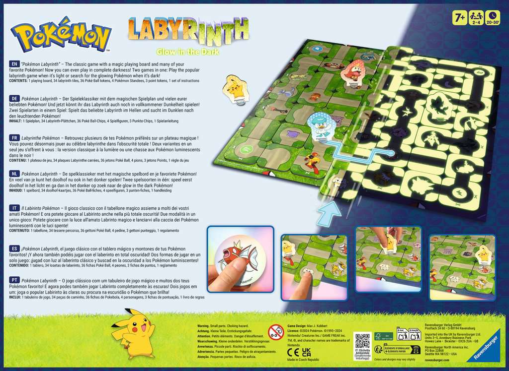 Ravensburger Brettspiele & Gesellschaftsspiele Pokémon - Labyrinth Glow in the Dark - Brettspiel