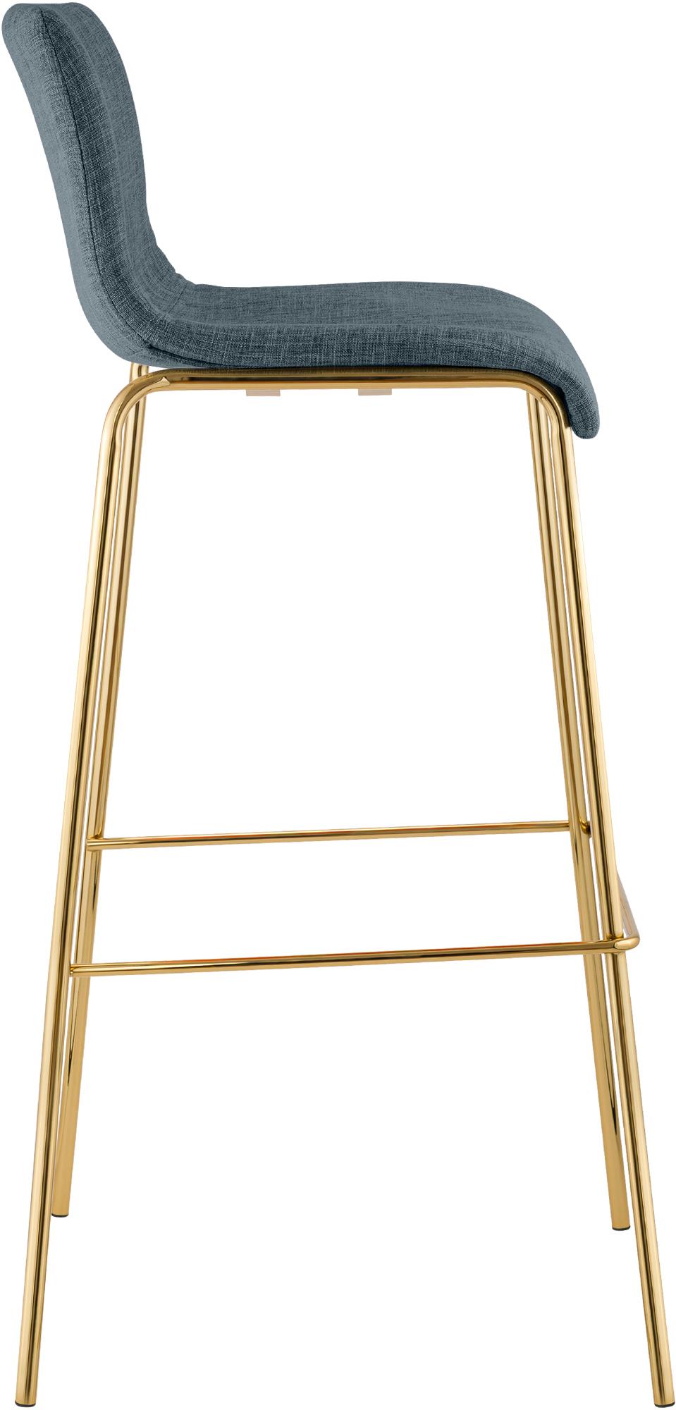 Barhocker Hoover Stoff 4-Fuß Gold