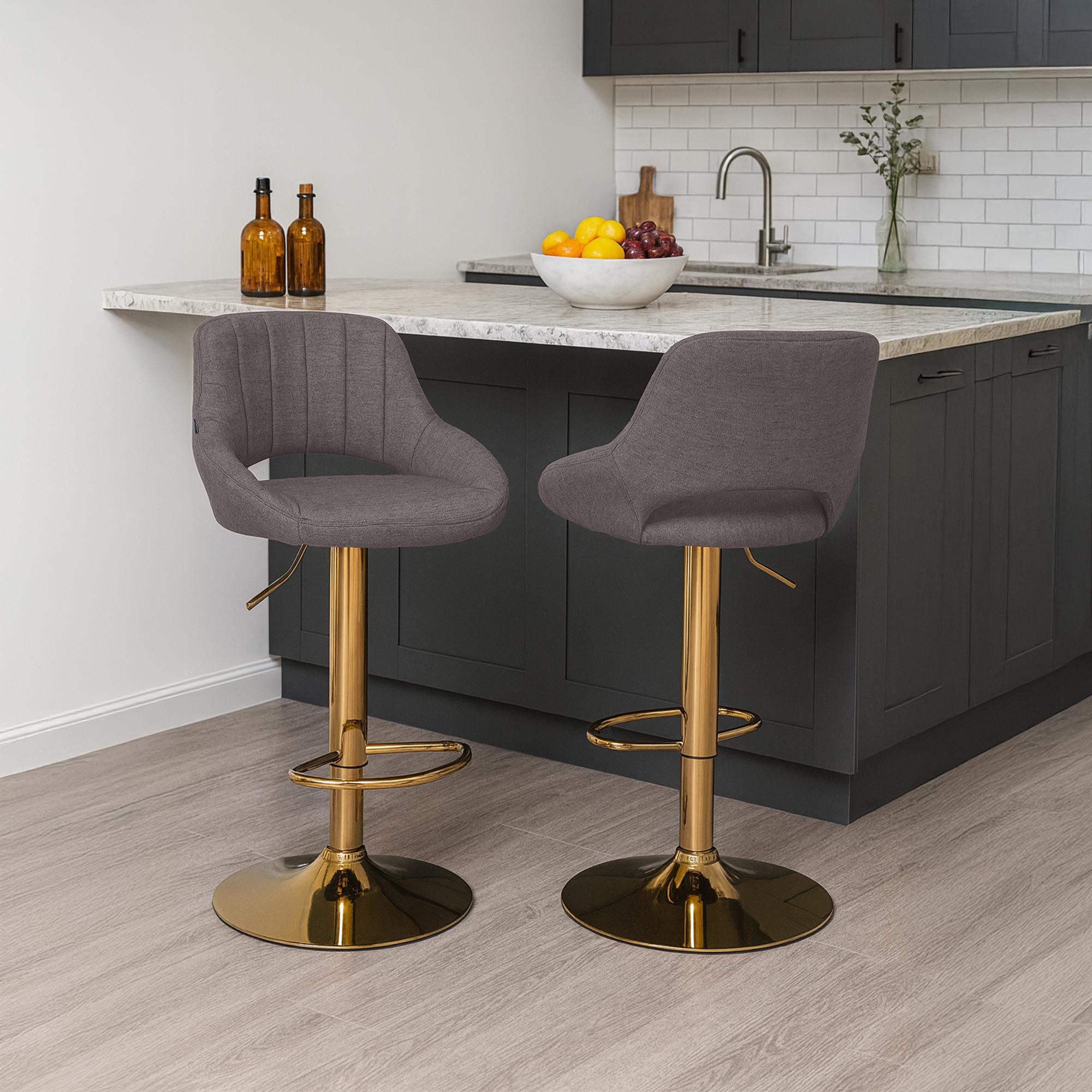 Barhocker Milet Stoff gold
