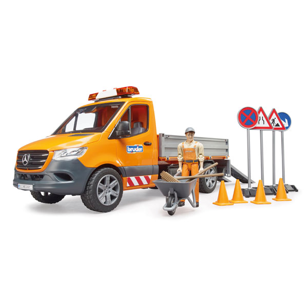 BRUDER Modelle & Fahrzeuge Bruder 02677 - Mercedes Benz Sprinter Kommunal mit Fahrer, Sound Modul & Zubehör