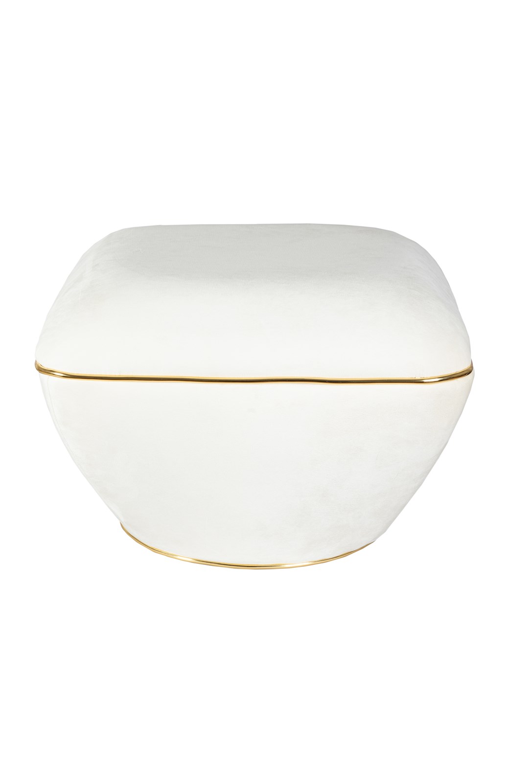 Dekorativer Hocker Elfenbein / Gold