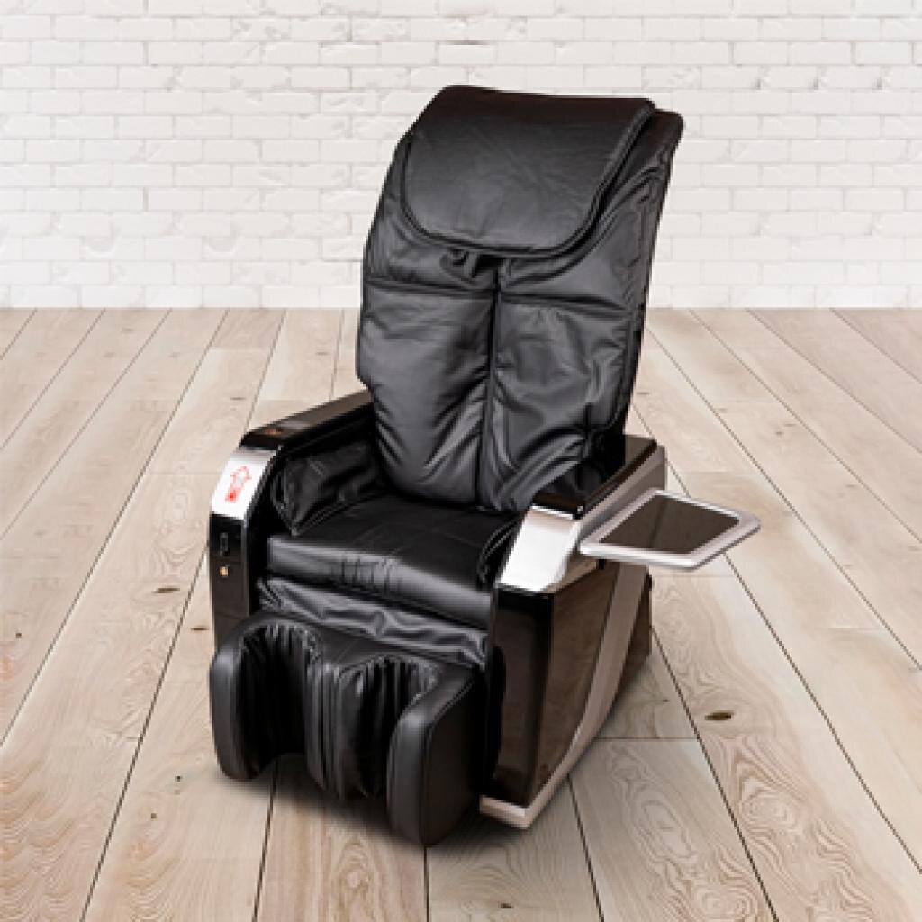 TLP GmbH, Michael Edlinger PureHaven Münz-Massage-Sessel 118x76x76 cm 6 Massagearten Rücken- Fuß- & Gesäßmassage einfache Bedienung energiesparend hochwertiges PU Leder Schwarz – Ansicht 2