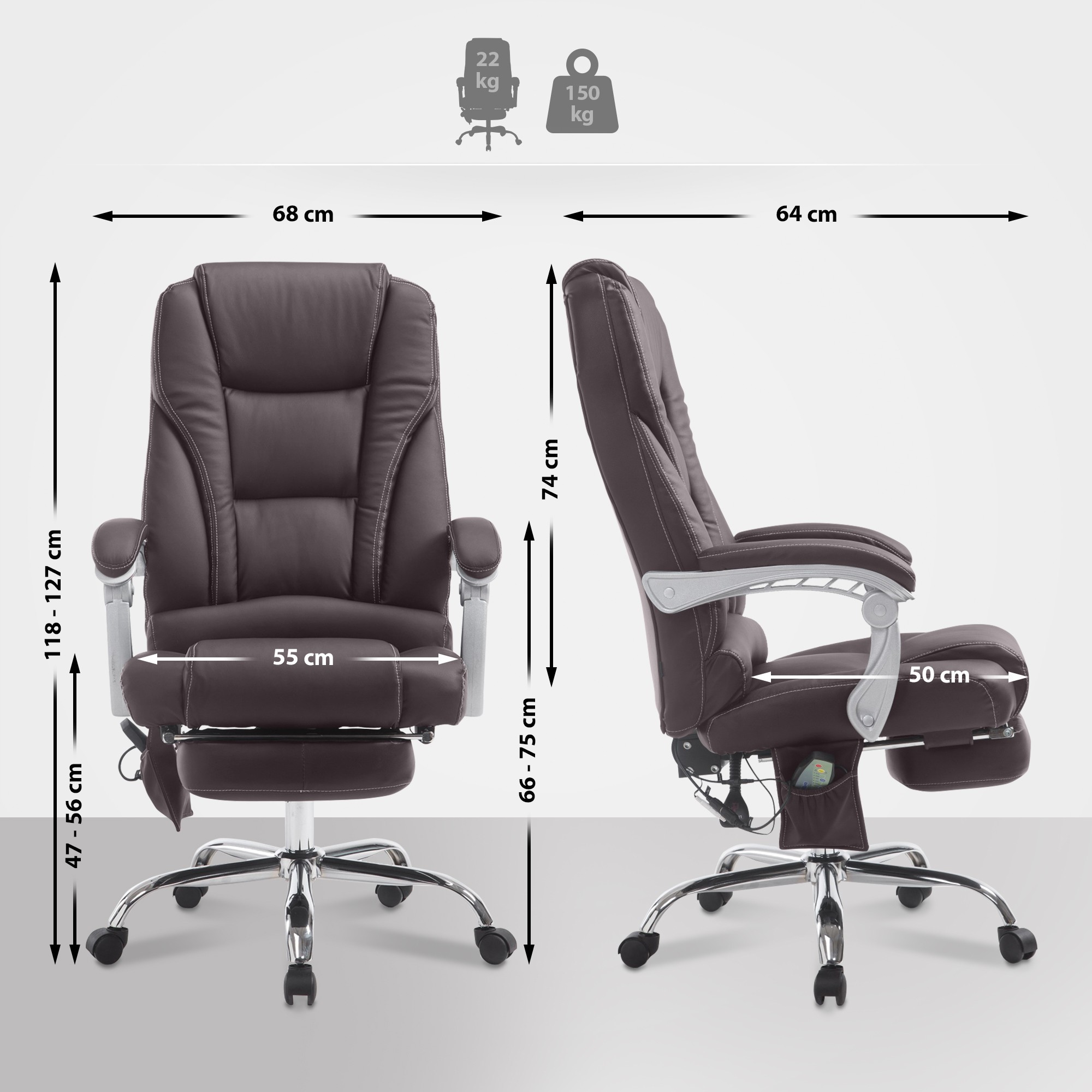 Bürostuhl Pacific mit Massagefunktion V2