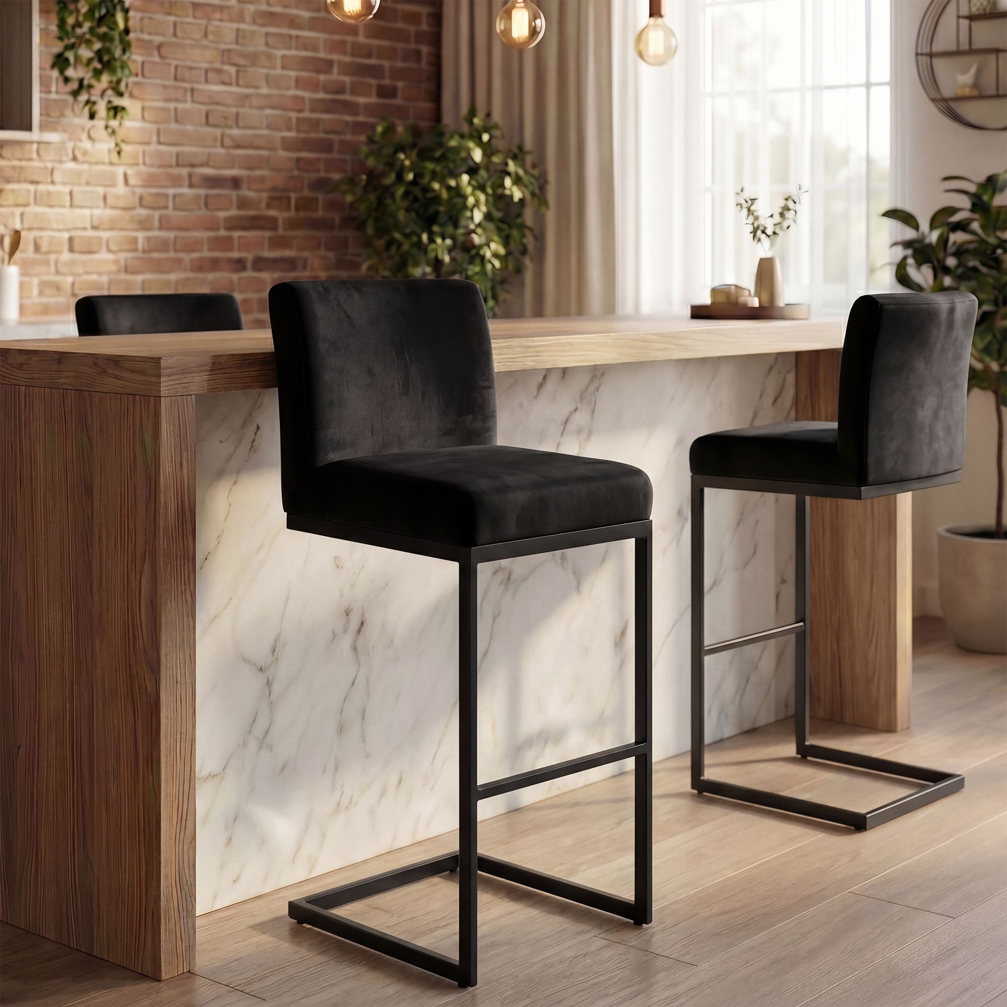 2er Set Barhocker Hopewell Samt B