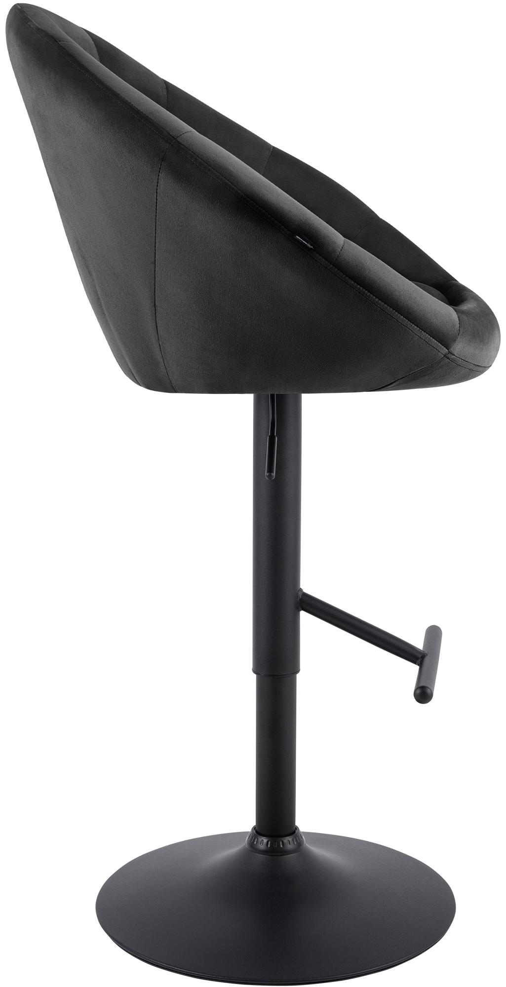 Barhocker London Samt schwarz