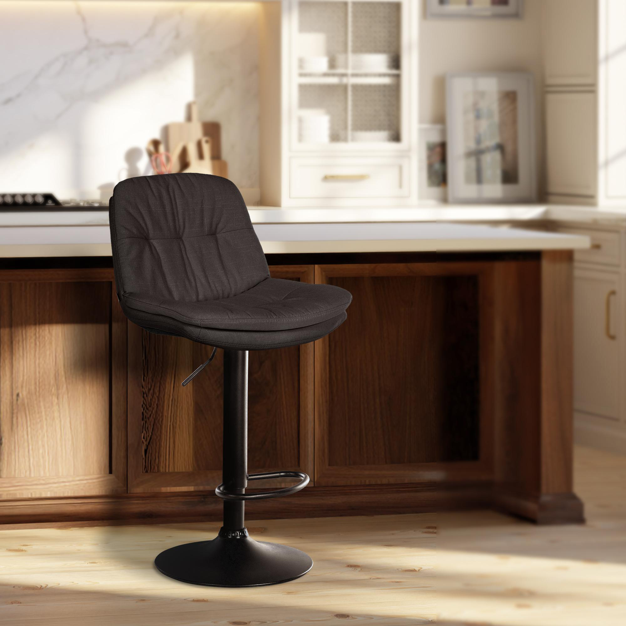 Barhocker Laurel Stoff schwarz