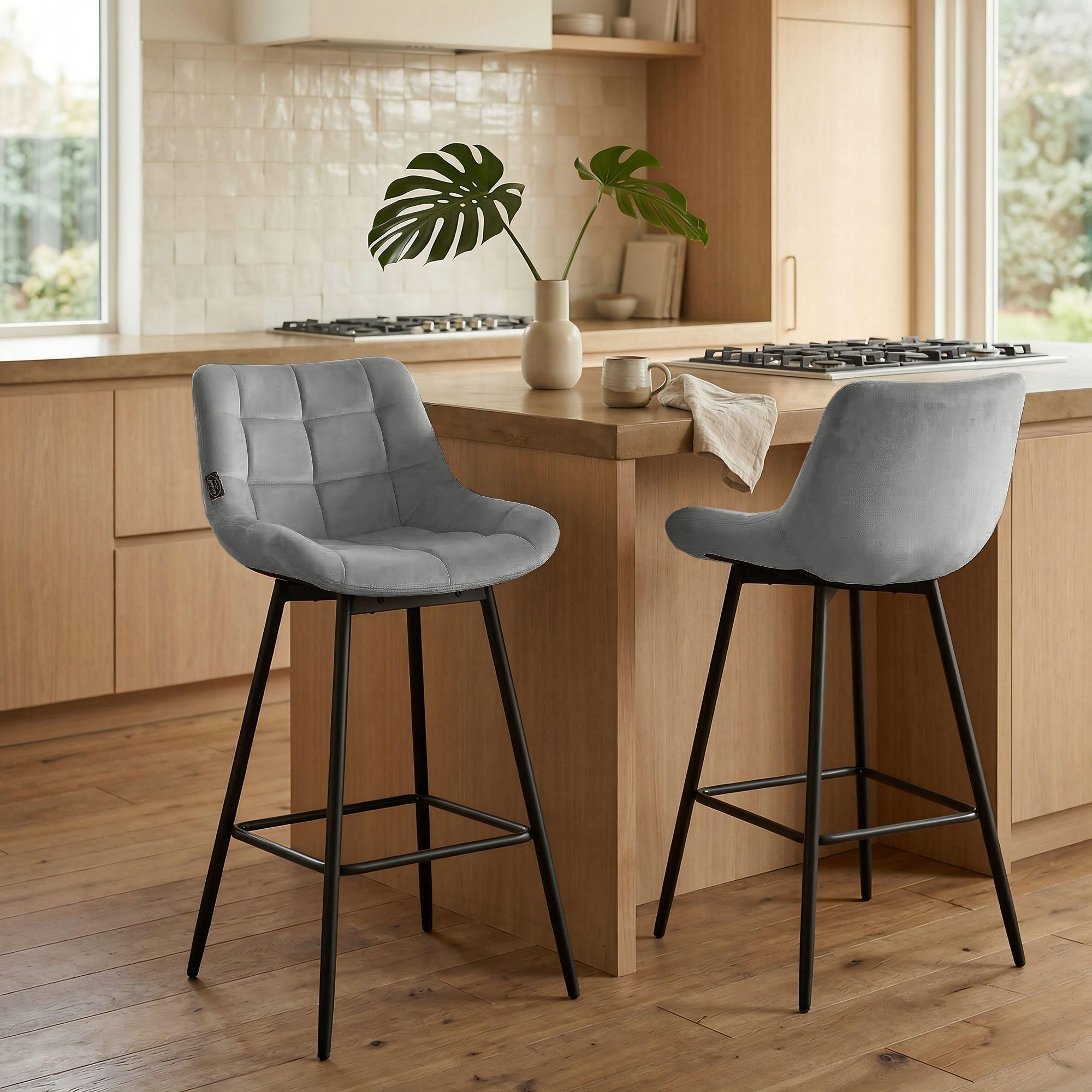 Barhocker Weston Schwenkbar Samt