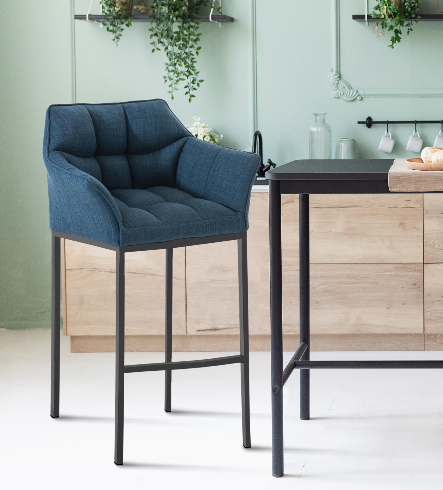 Barhocker Damaso B Stoff mit 4-Fuß Gestell