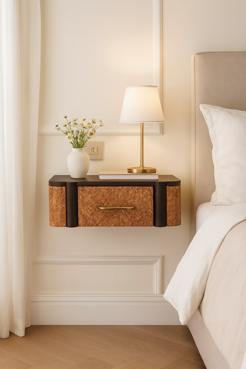 Rattan Curve Wandschublade