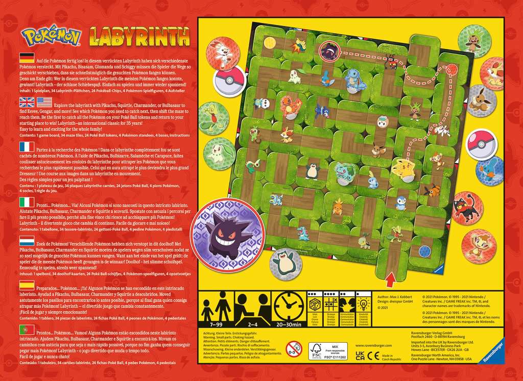 Ravensburger Brettspiele & Gesellschaftsspiele Pokémon: Labyrinth - Brettspiel
