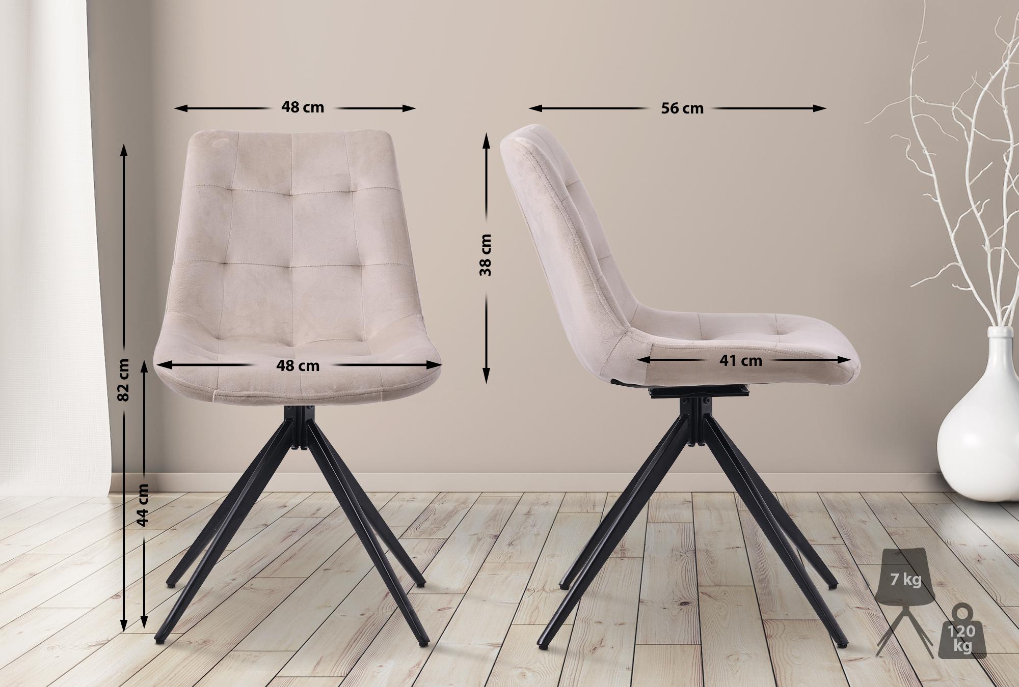 2er Set Esszimmerstuhl Merna Samt