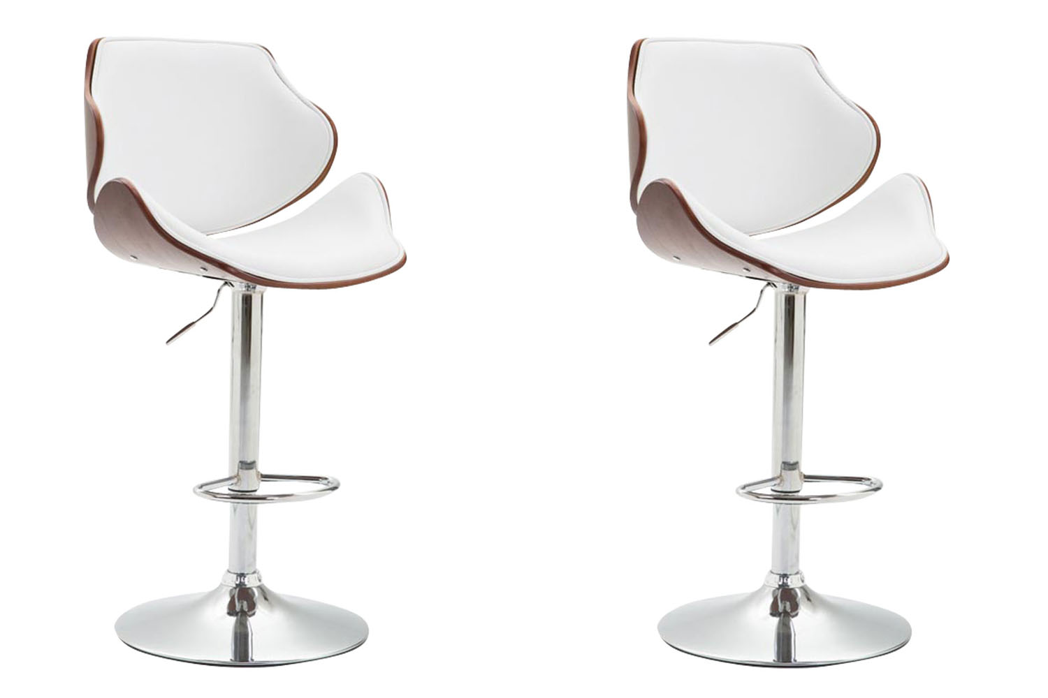 2er Set Barhocker Belem Kunstleder walnuss