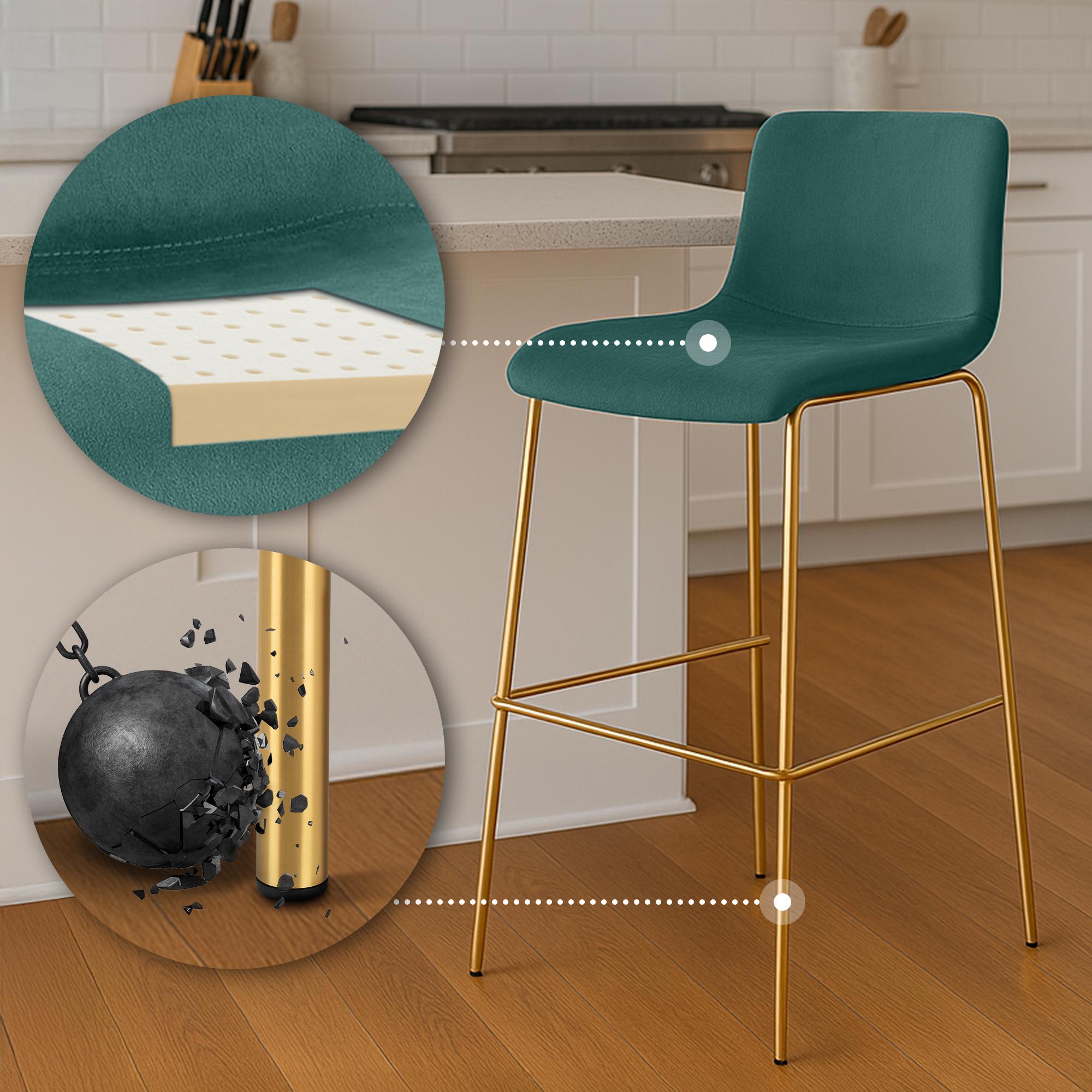 Barhocker Hoover Samt 4-Fuß Gold