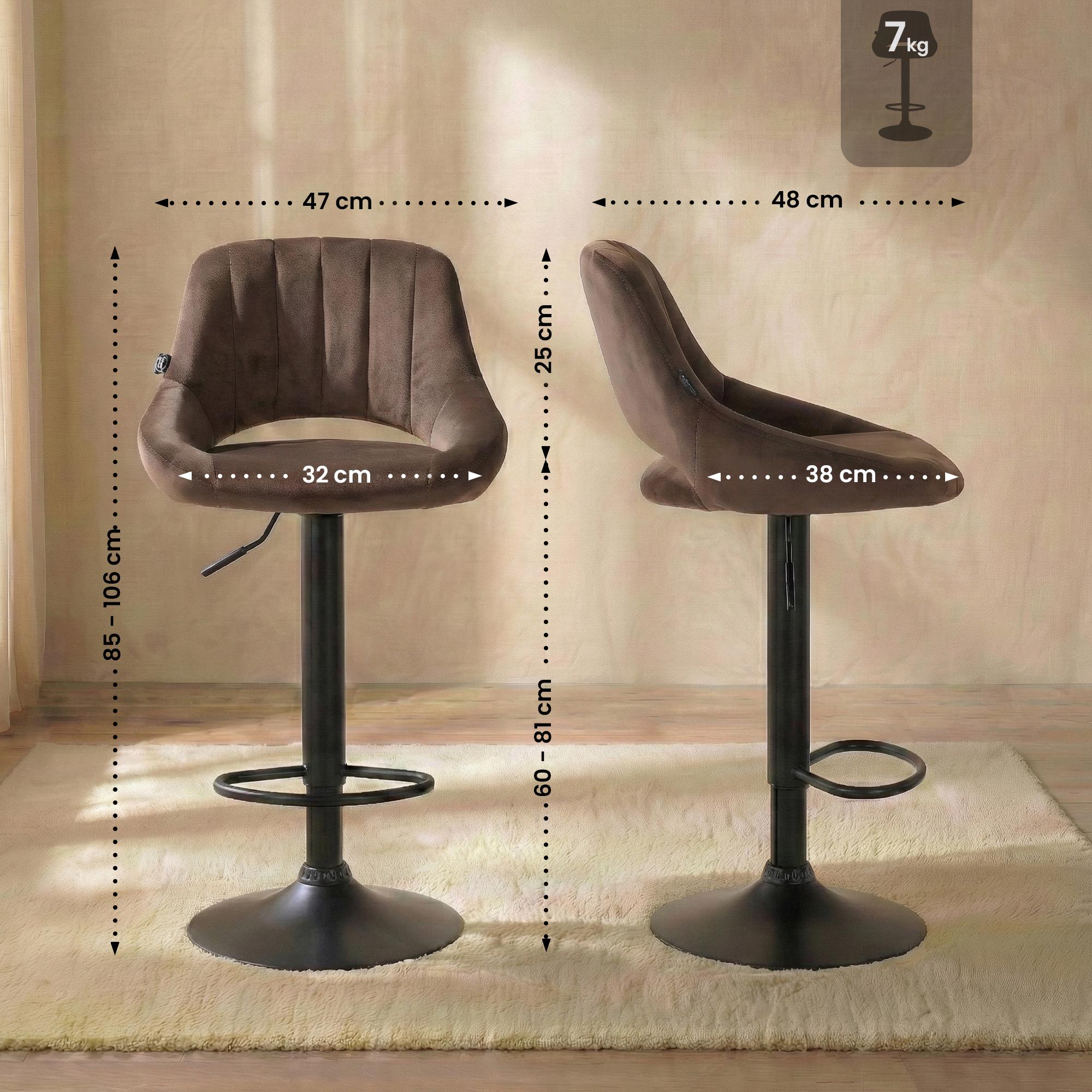 Barhocker Milet Samt schwarz