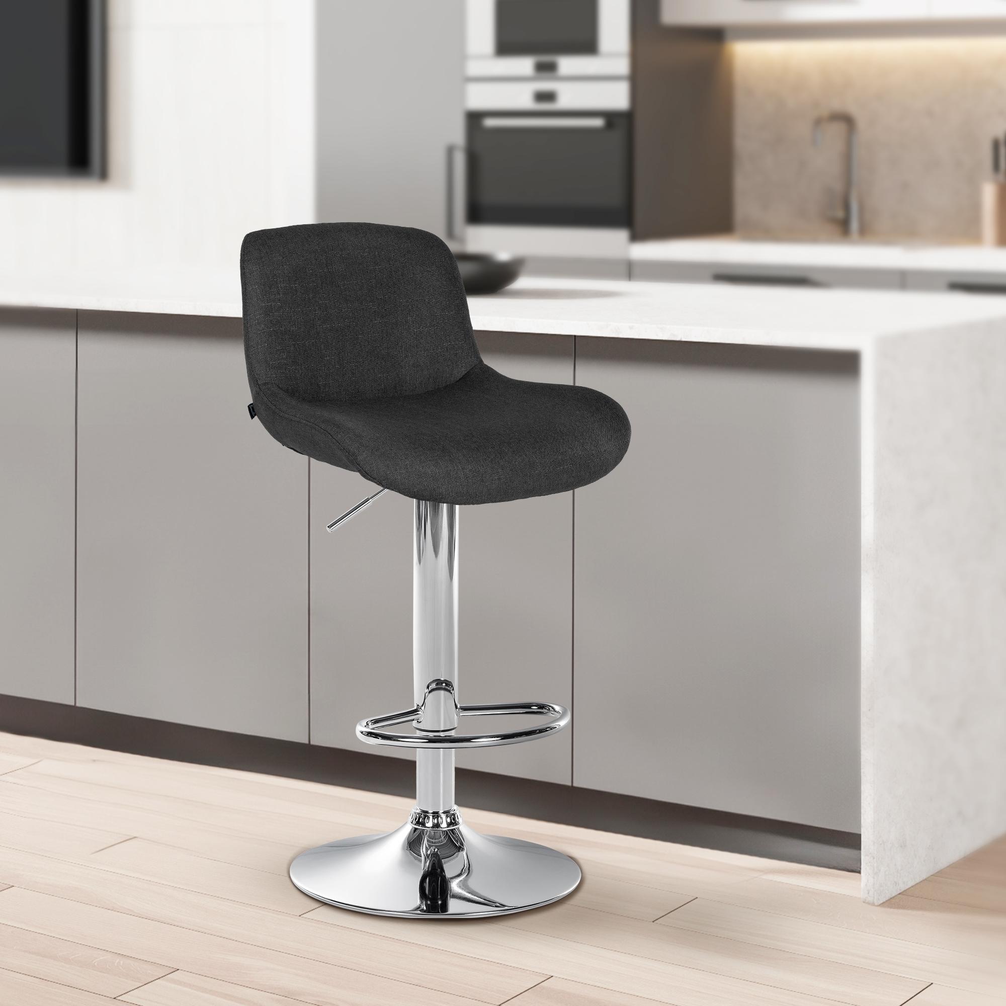 2er Set Barhocker Solon Chrom Stoff
