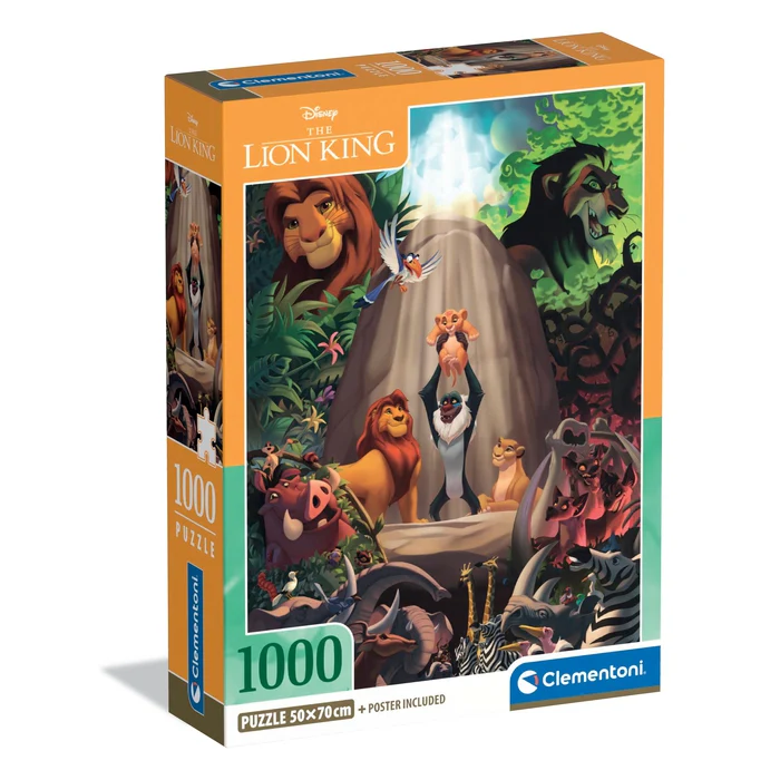 Clementoni Puzzles 1000 Teile Puzzle Disney Compact - König der Löwen