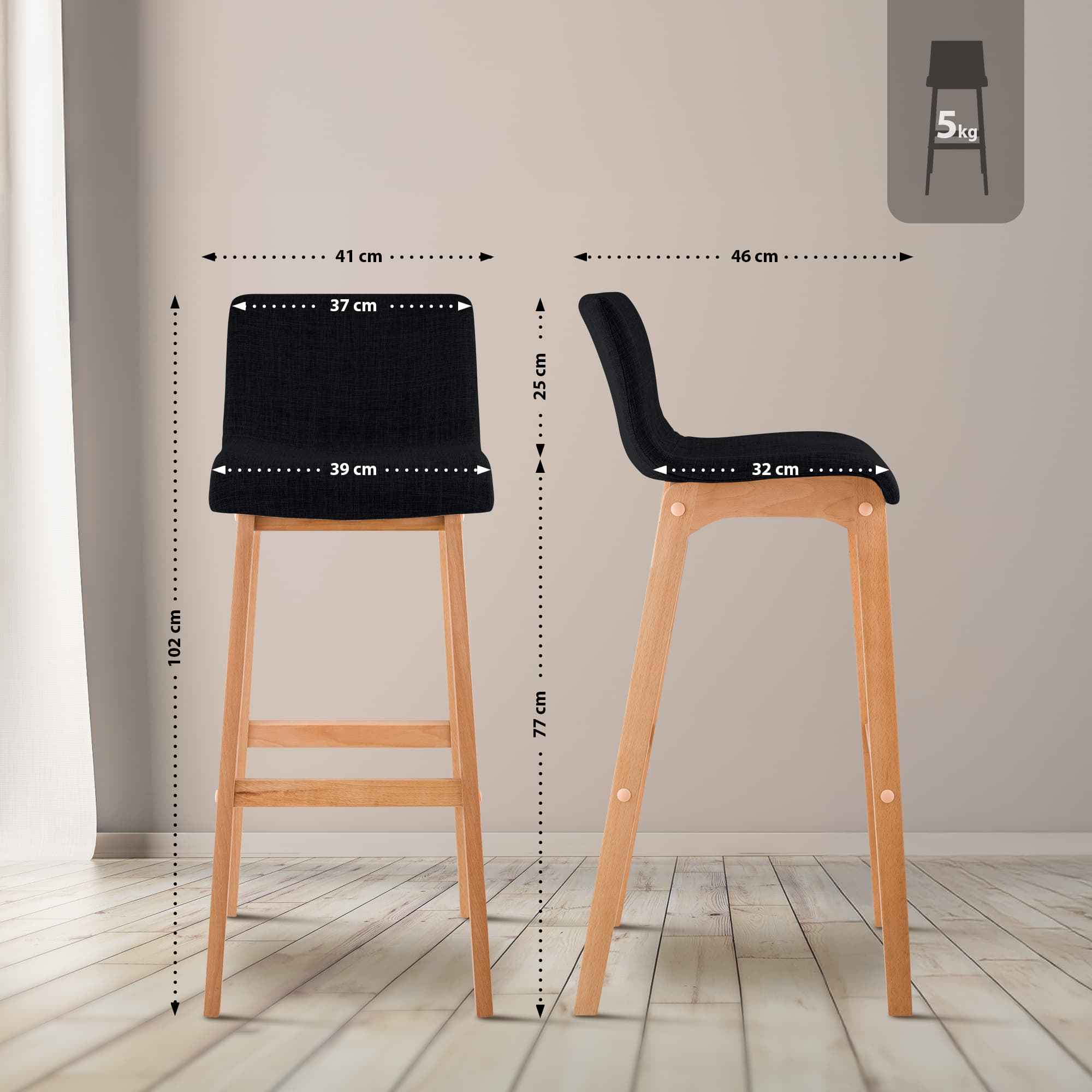 Barhocker Hoover Stoff Natura