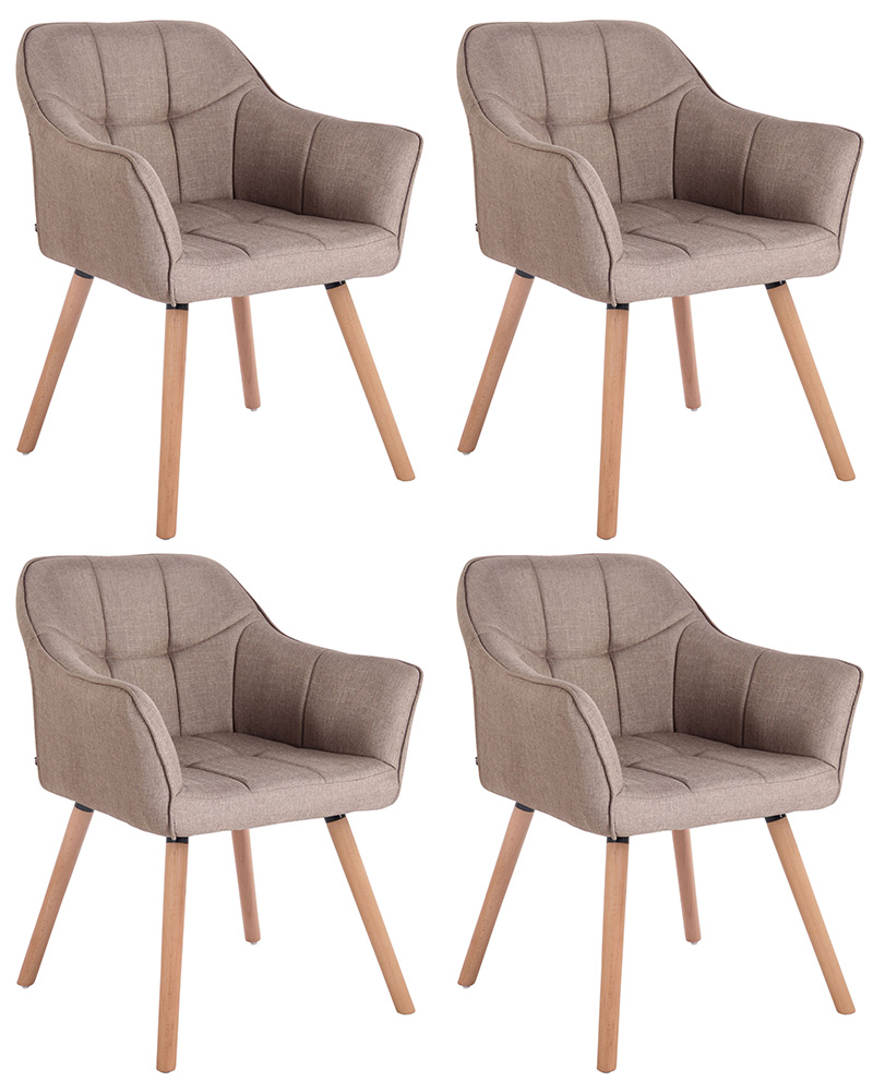 4er Set Esszimmerstuhl Falun Stoff natura