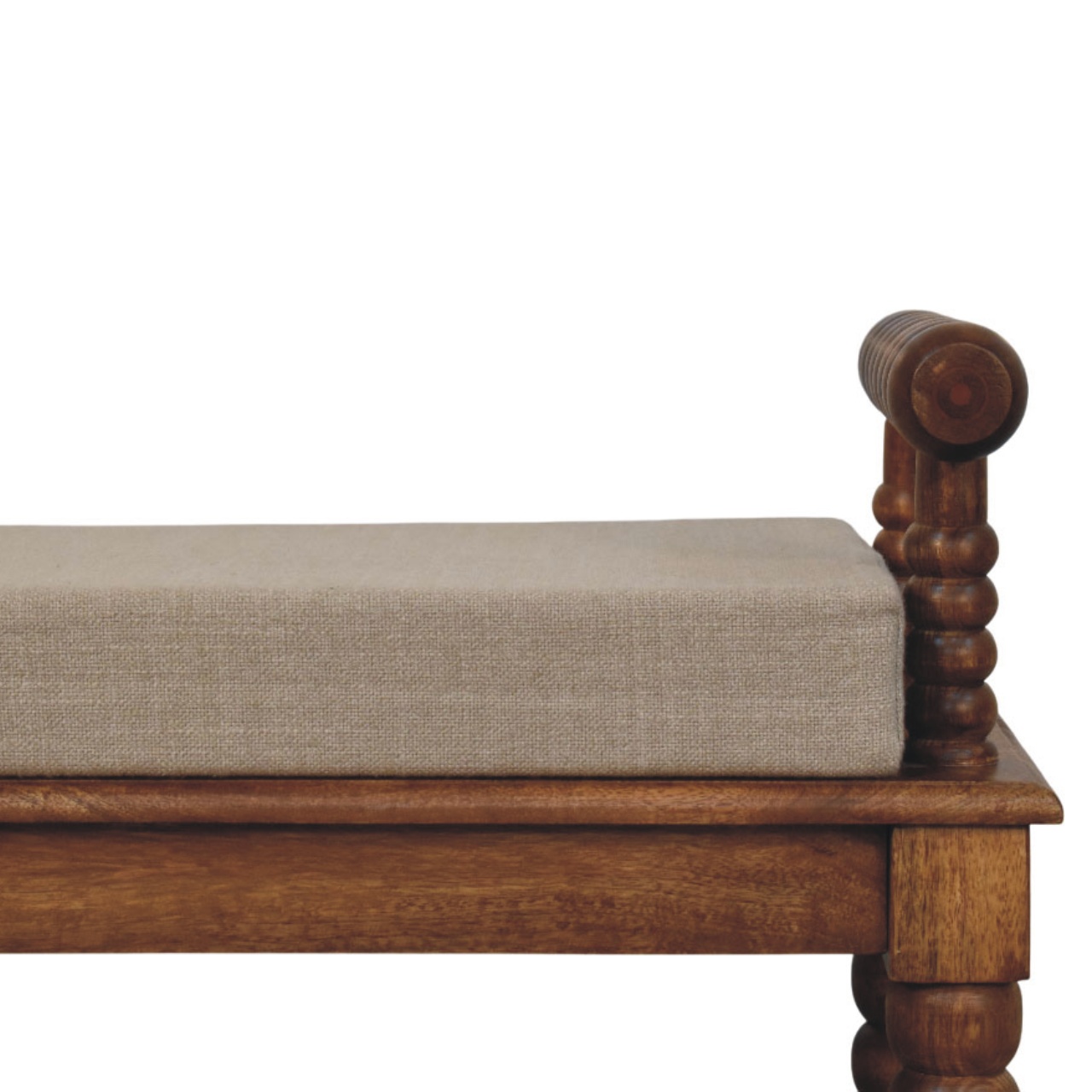 Bank aus Leinen in der Farbe „Amber Oak Mud“
