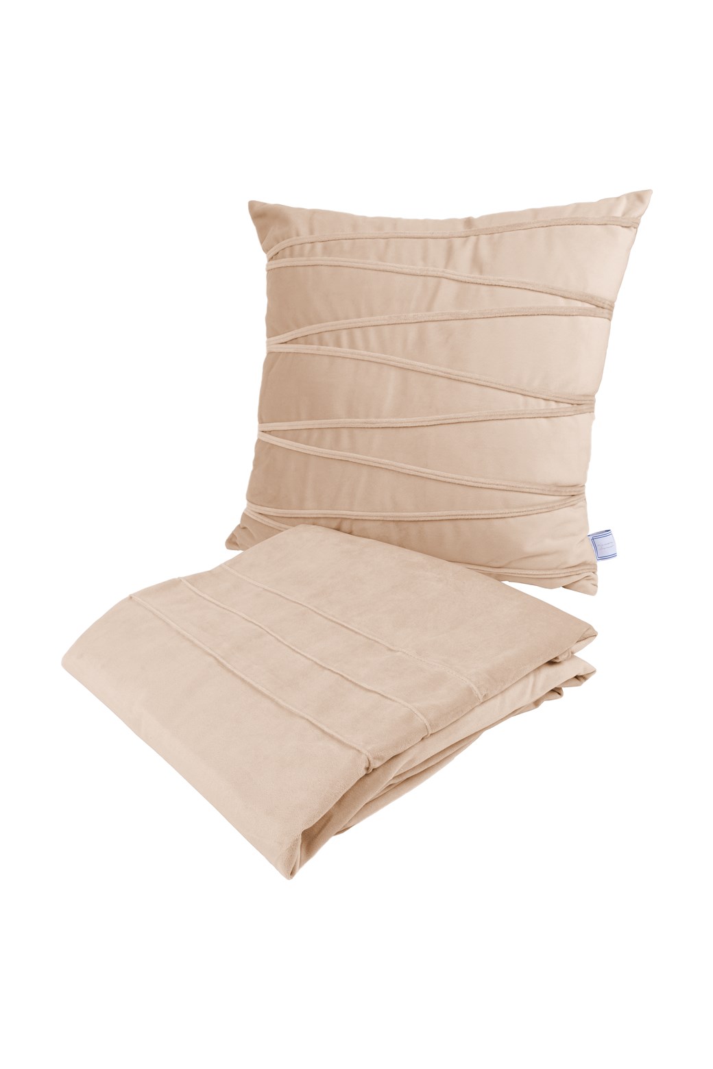 Kissen-Decken-Set Dekokissen & Decke Paulina 125 2er-Set Champagner