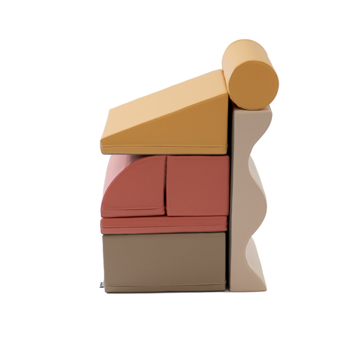 IGLU SET 34 Discoverer - Pink/Beige/Grau/Honigfarben - Schaumstoffbausteine - Bunte Spielbausteine für Kinder 1–5 Jahre
