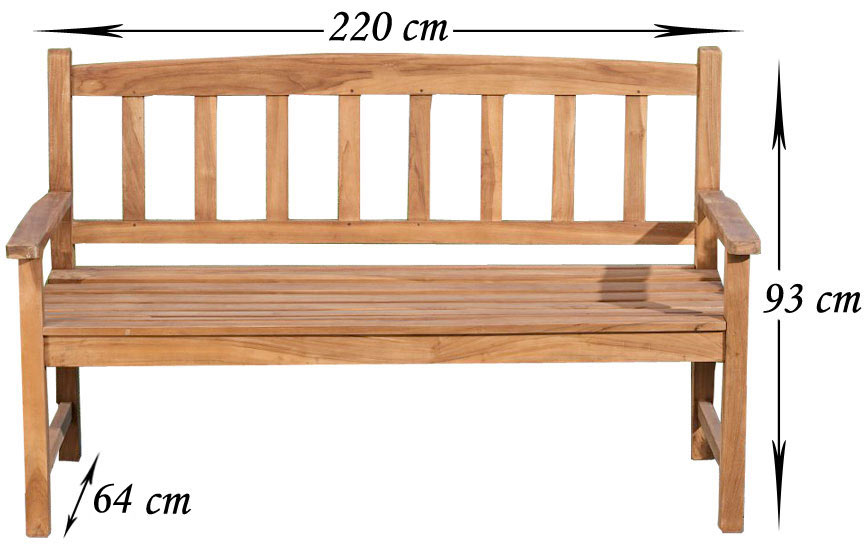 Teakbank Aucland 220 cm