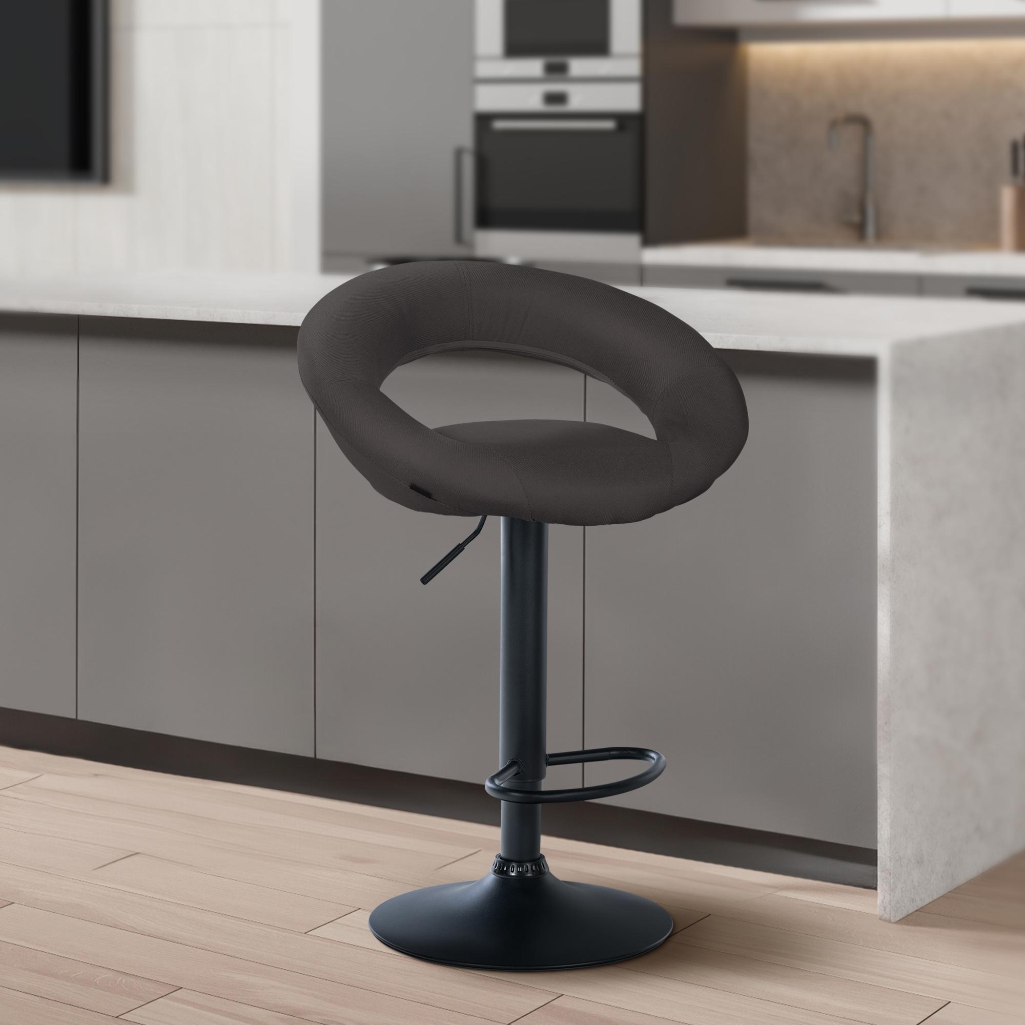 Barhocker Olinda Stoff schwarz