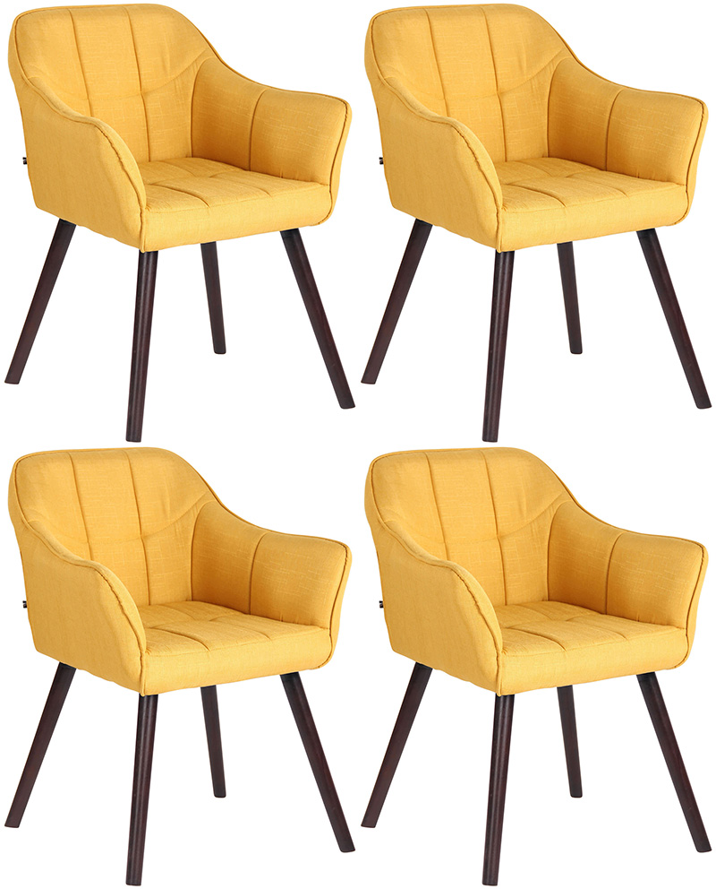 4er Set Esszimmerstuhl Falun Stoff coffee
