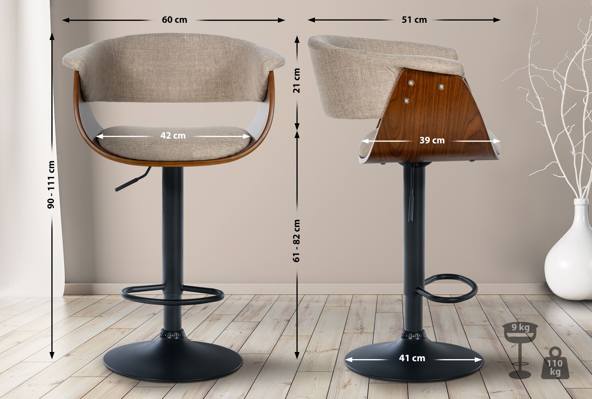 Barhocker Vestal Stoff