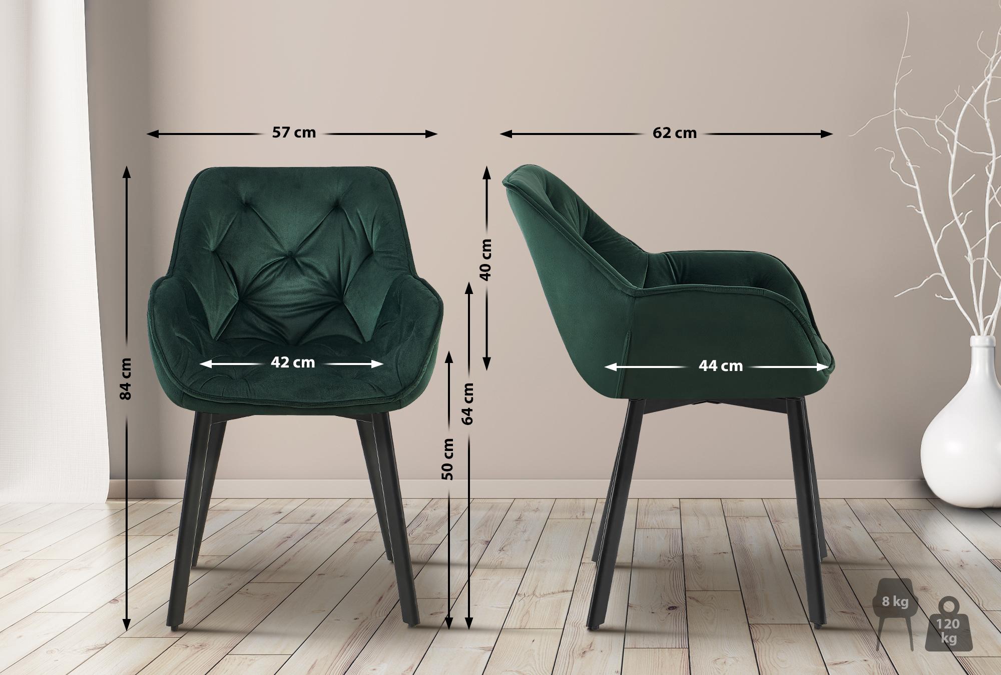 2er Set Esszimmerstuhl Antigo Samt