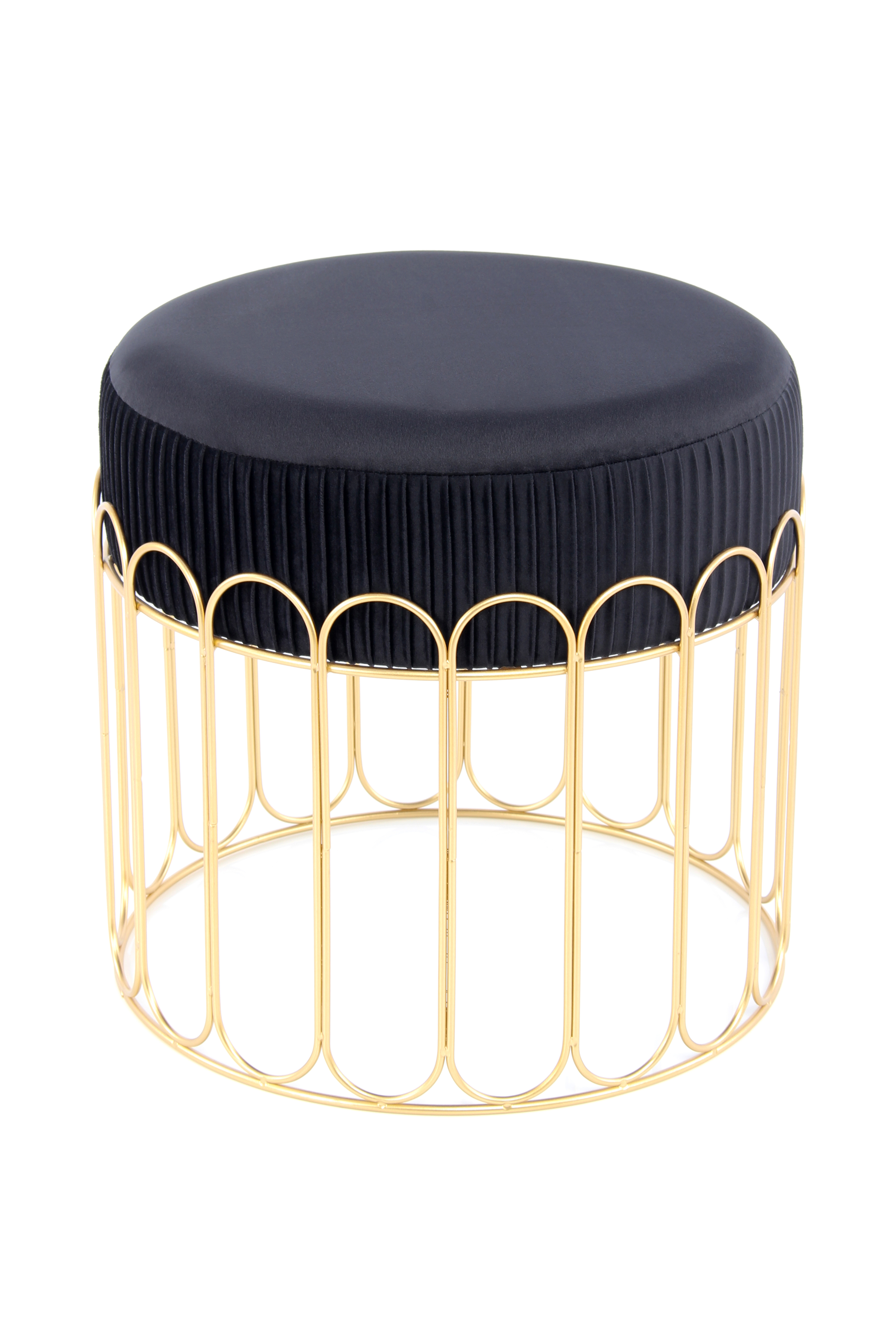 Eleganter Sitzhocker Schwarz/Gold