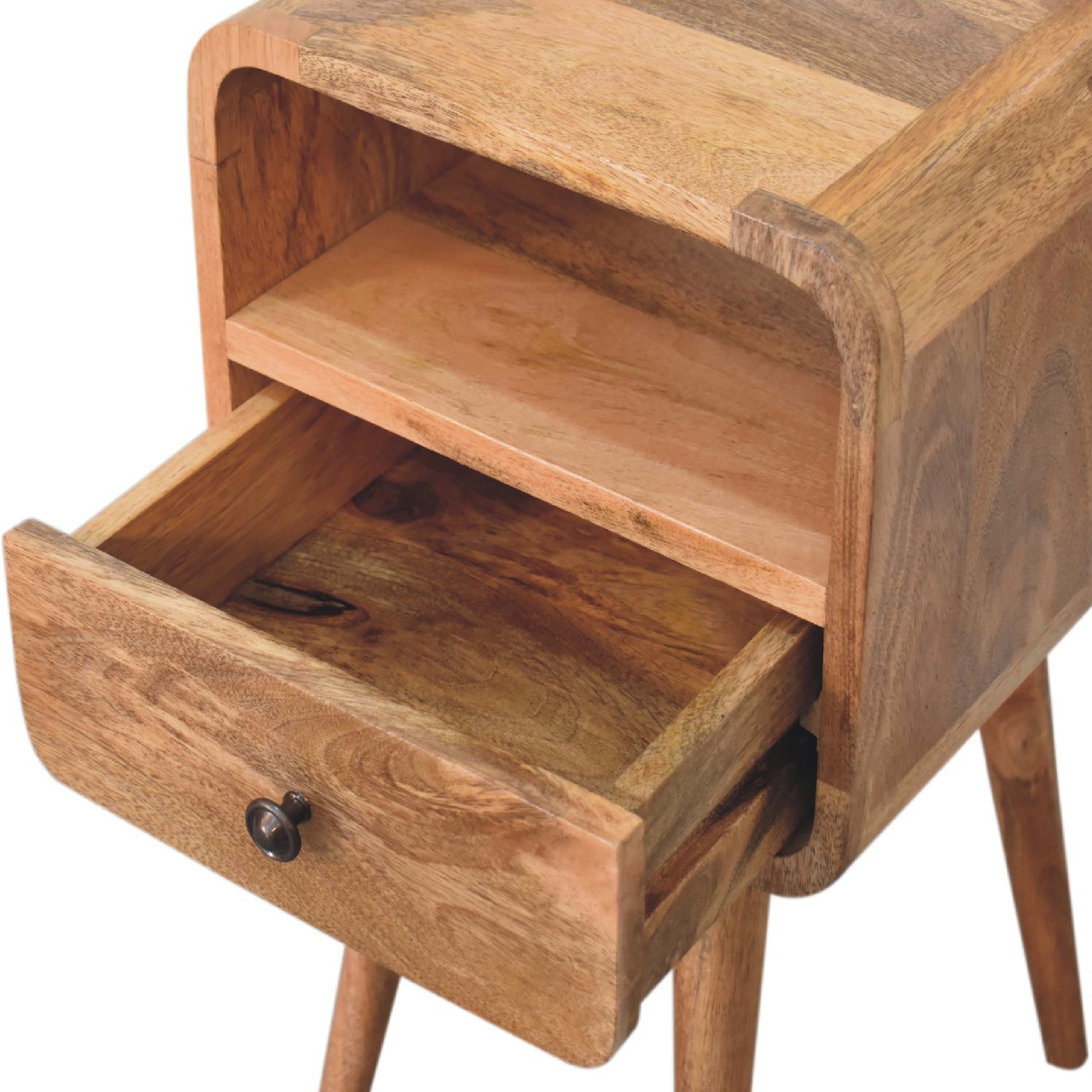 Mini Oakish Curve Offenes Nachttischchen