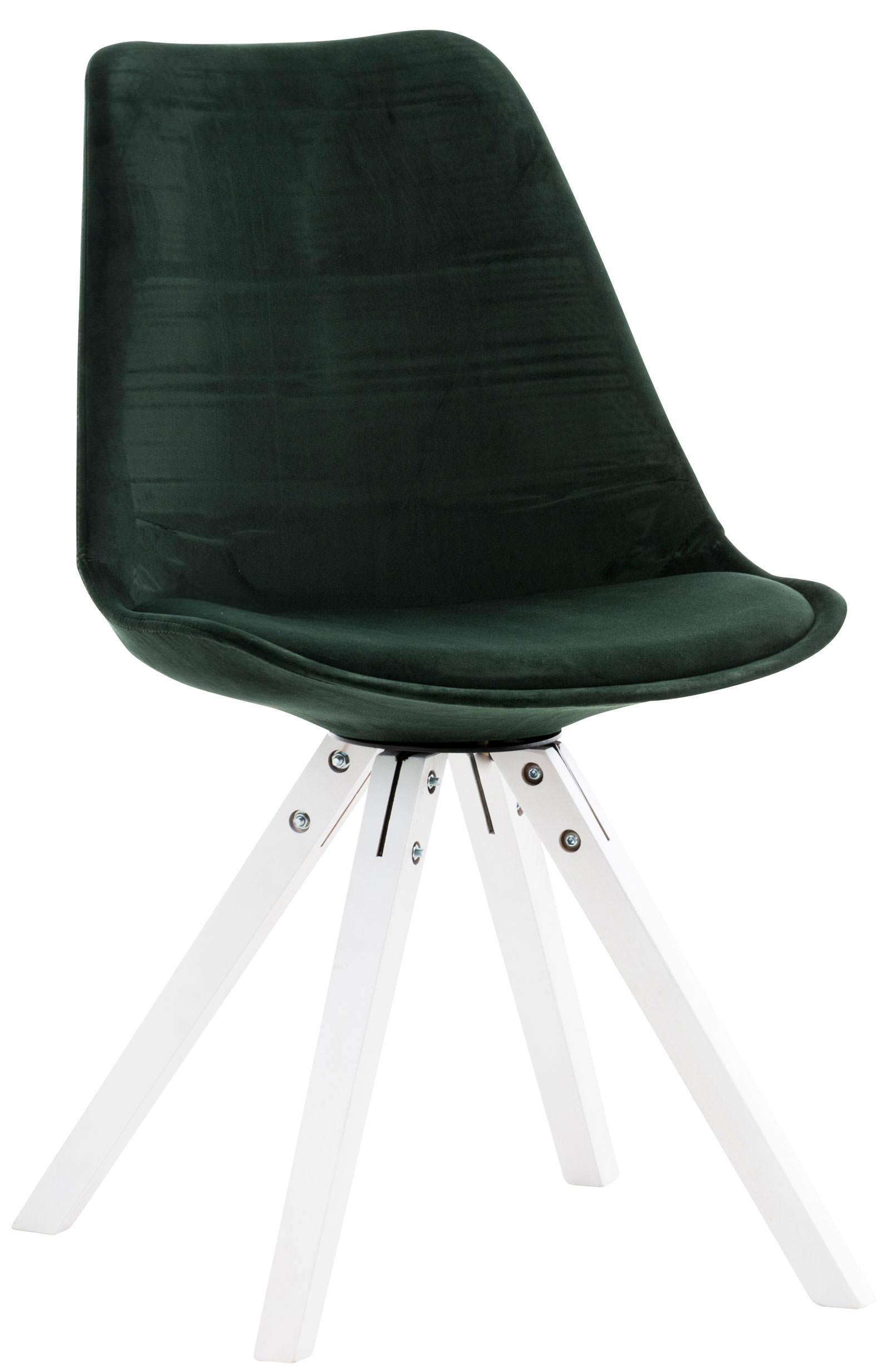 Stuhl Pegleg Samt Square weiß