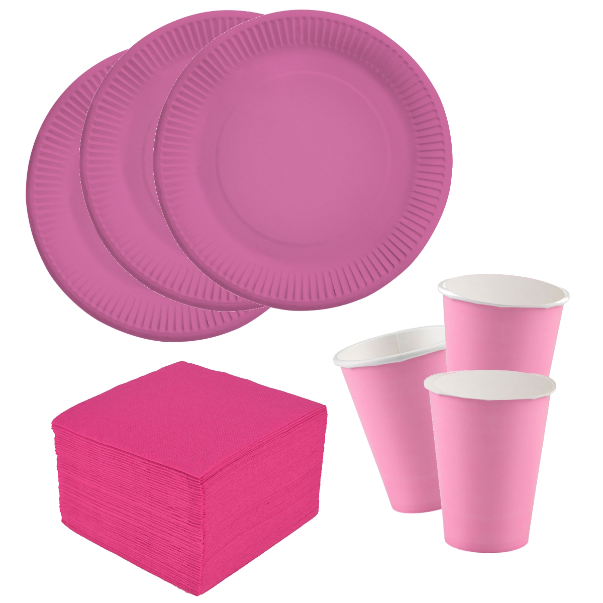 Riethmüller - Amscan Party & Deko 98-teiliges Party Set - Bright Pink