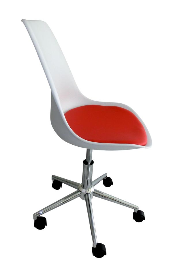 Arbeitshocker Victoria, weisse Schale /