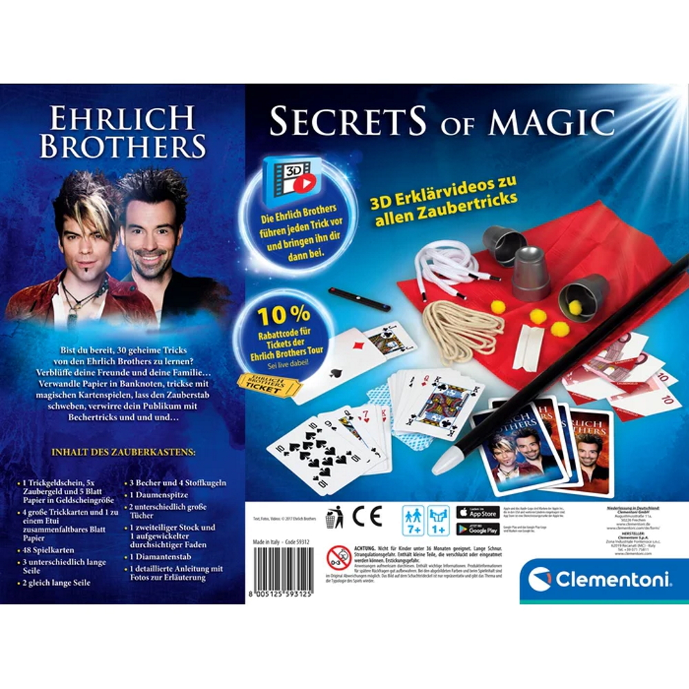 Clementoni Büro- und Schulbedarf Clementoni 59312 - Secrets of Magic - Zauberkasten Ehrlich Brothers