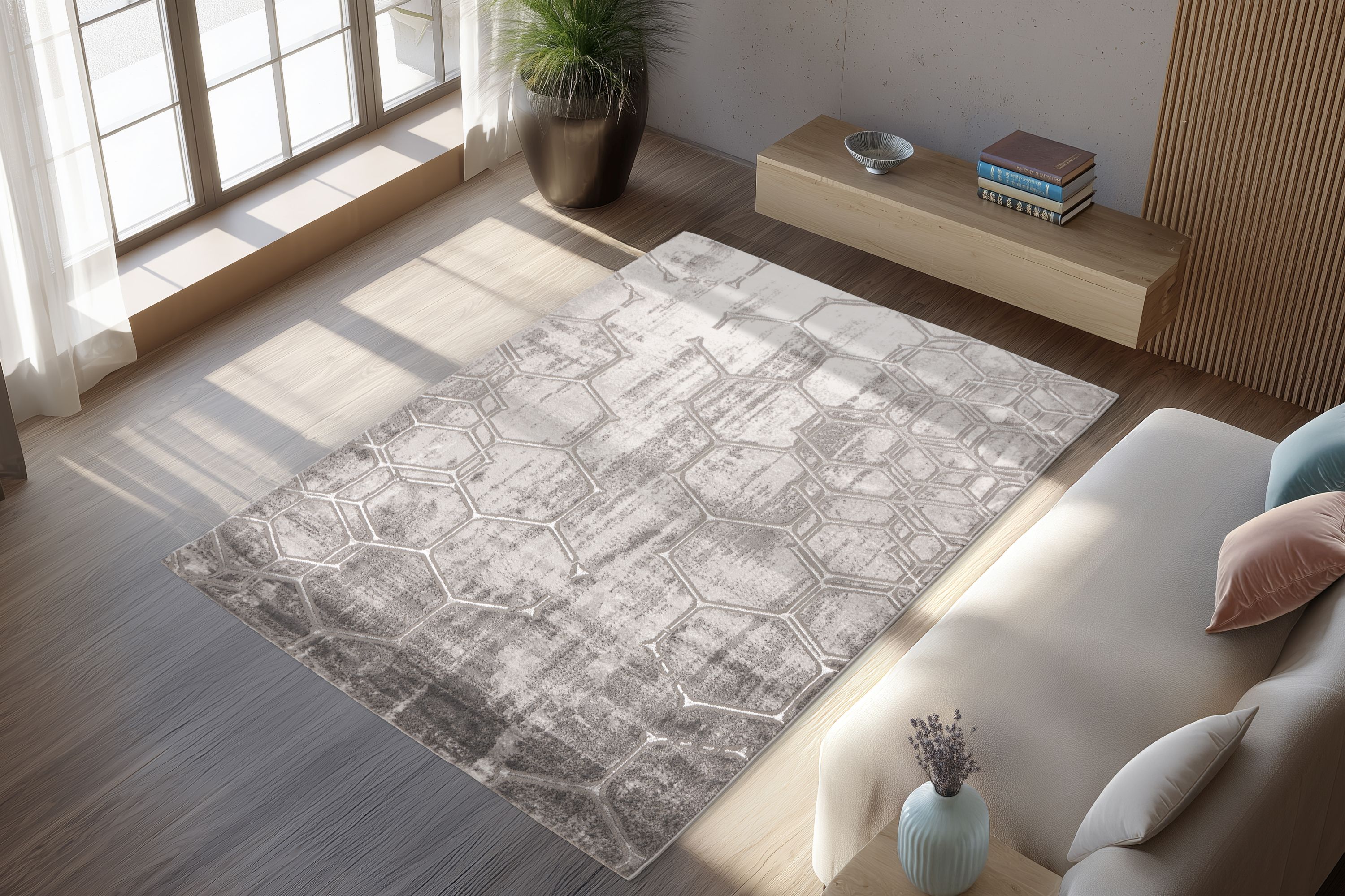 Teppich Mineral 525 Silber 80 x 150 cm