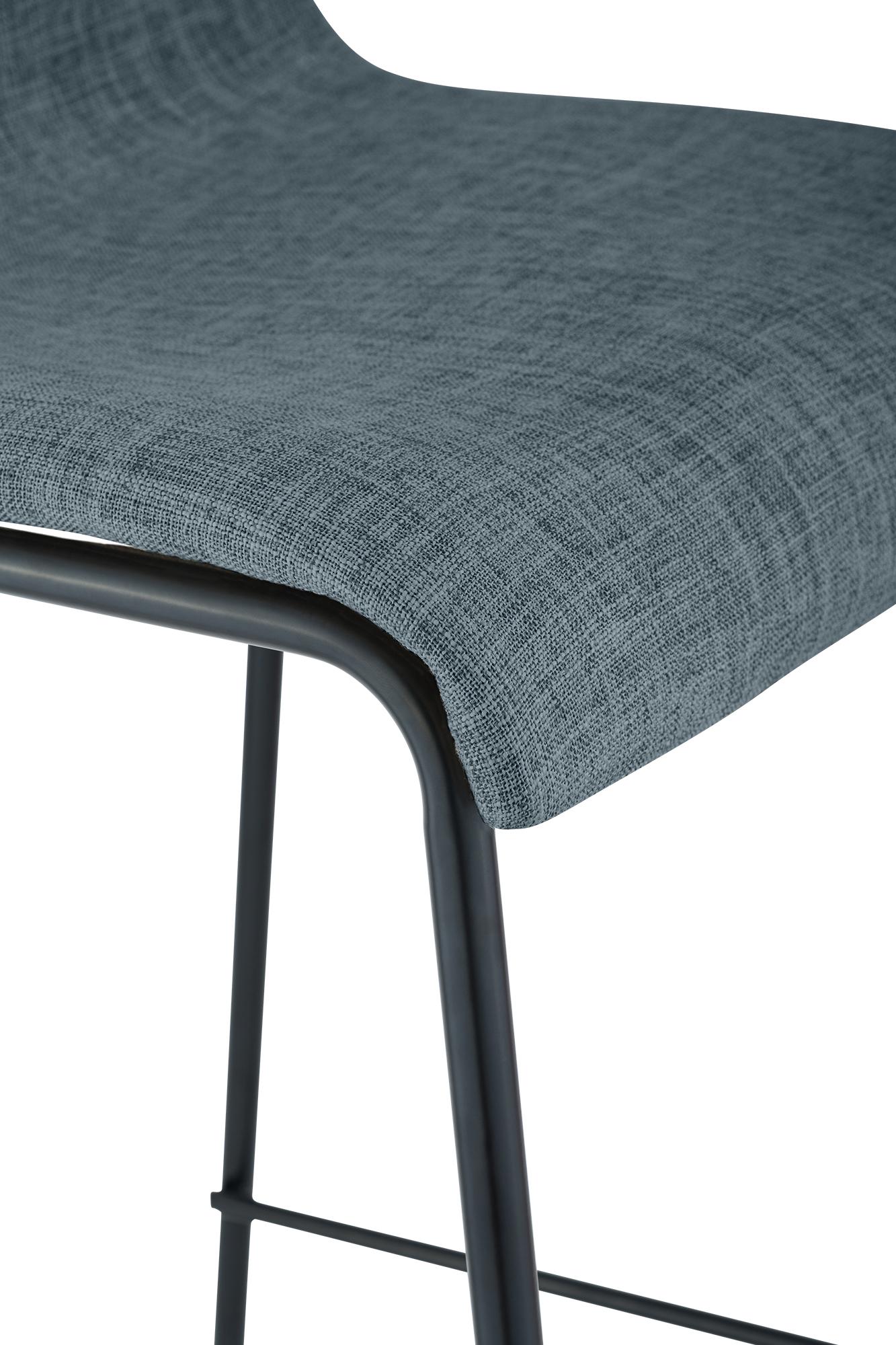 Barhocker Hoover Stoff 4-Fuß Gestell schwarz