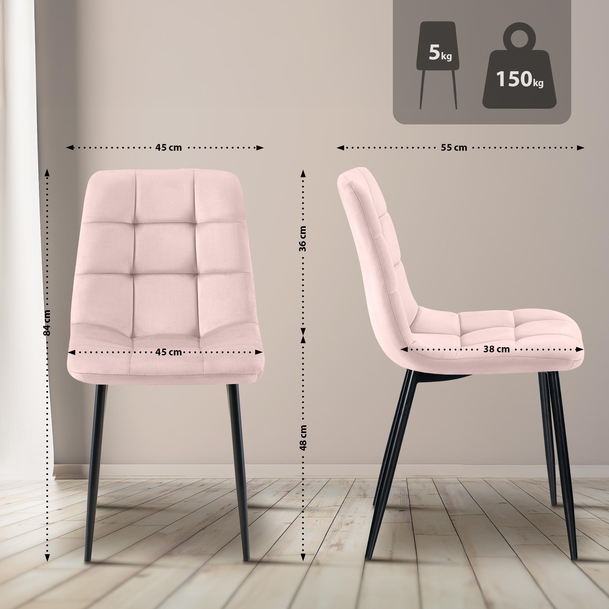 4er Set Esszimmerstuhl Tilde Samt